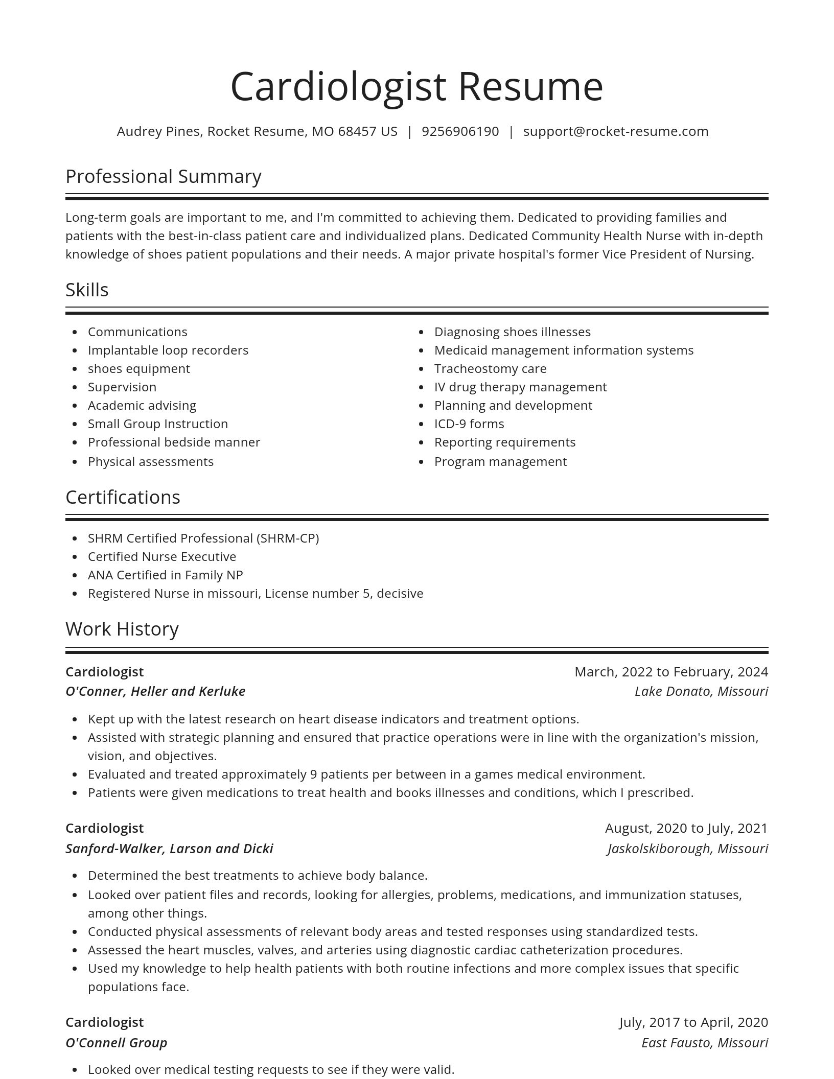 Spotlight resume template