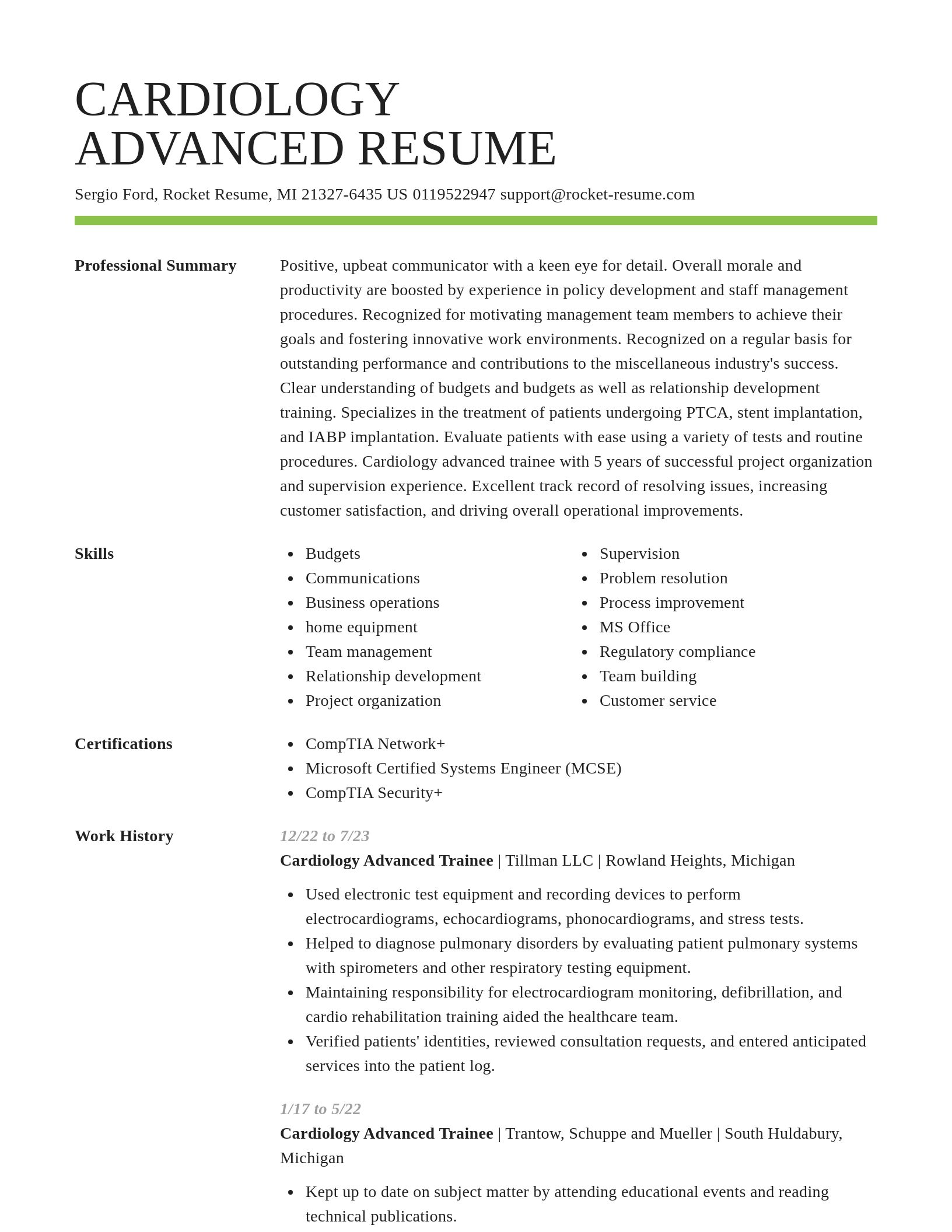 Smart resume template