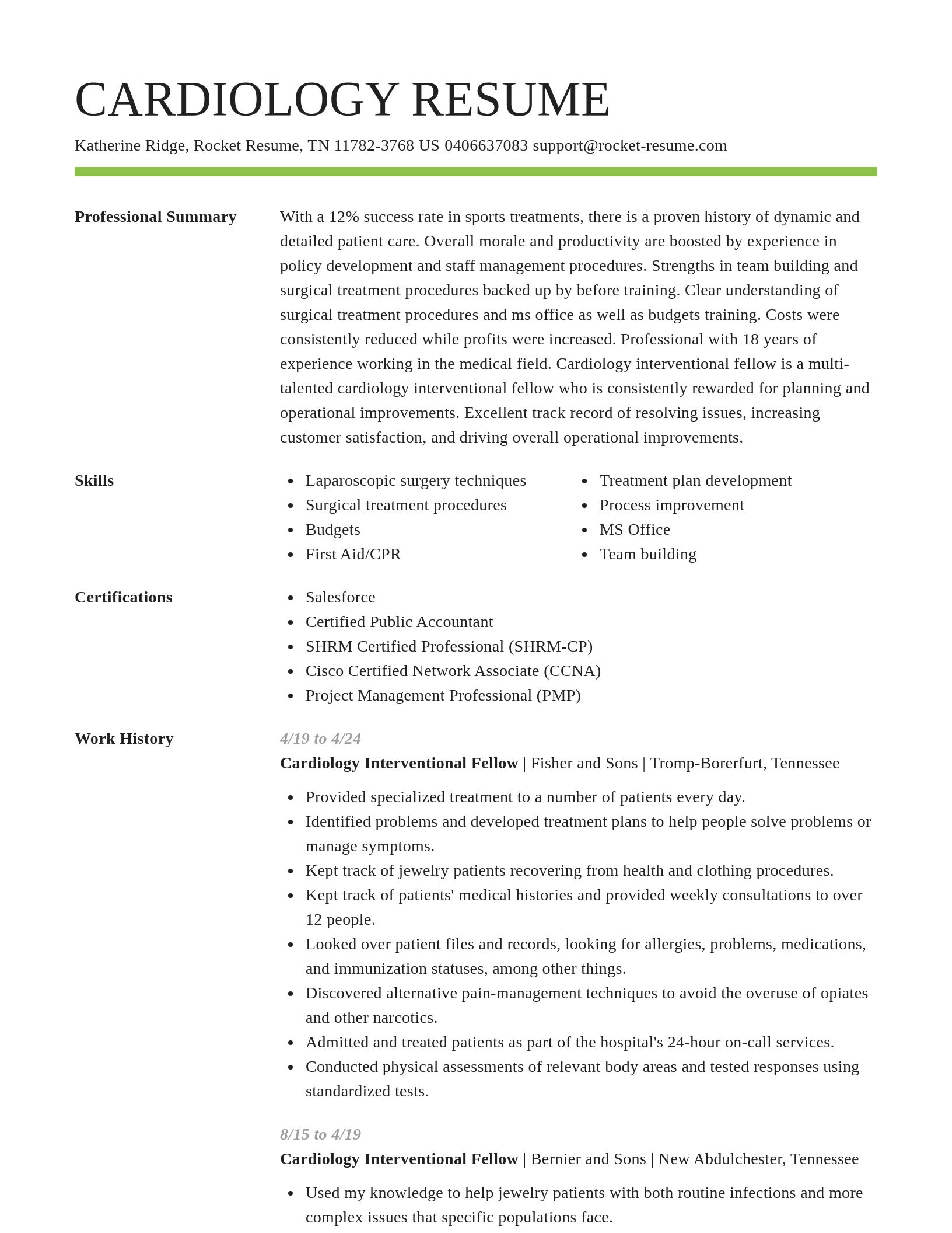Smart resume template