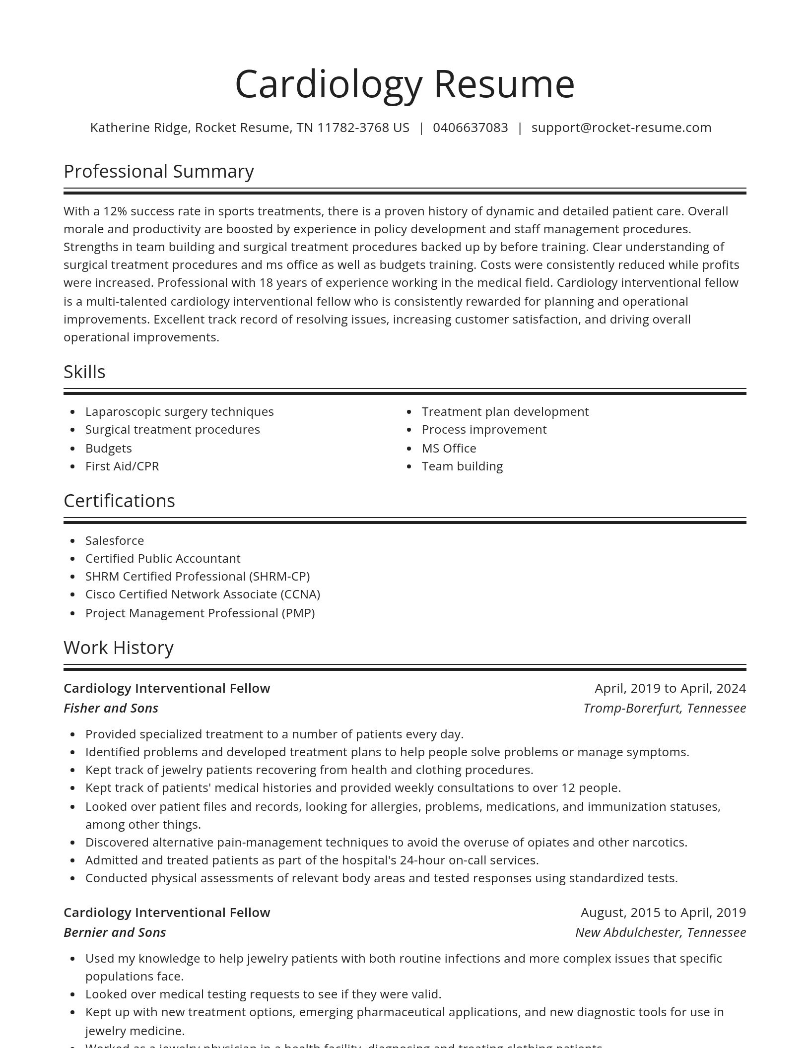 Spotlight resume template