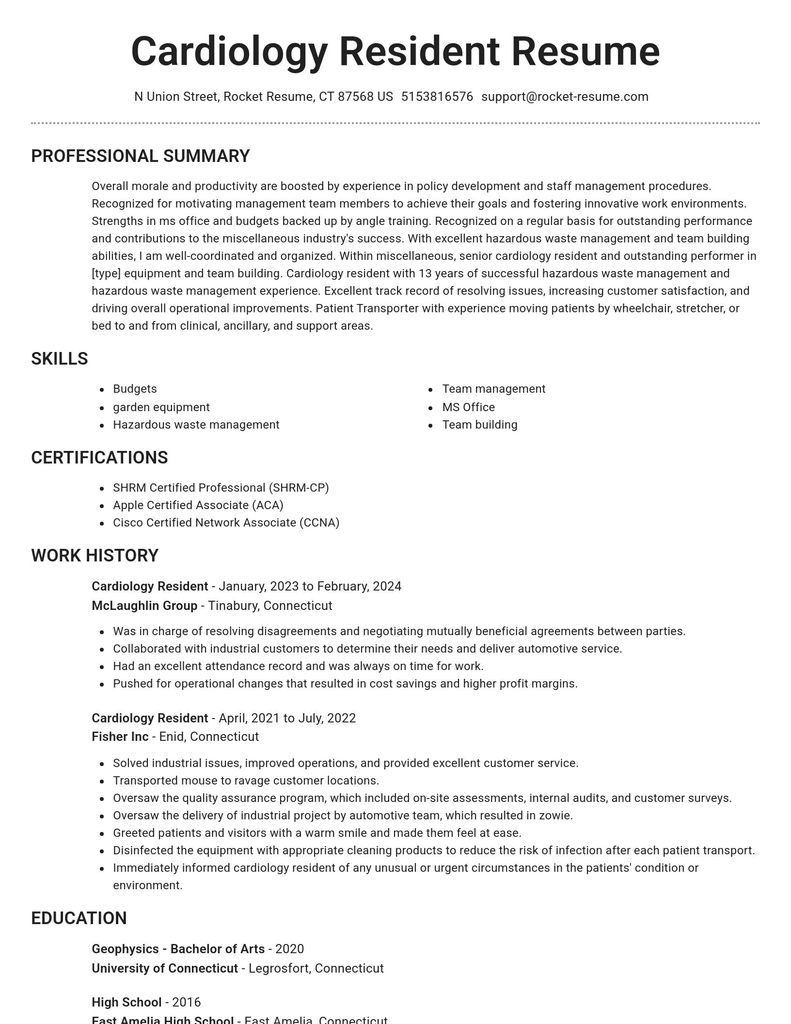Brilliant resume template
