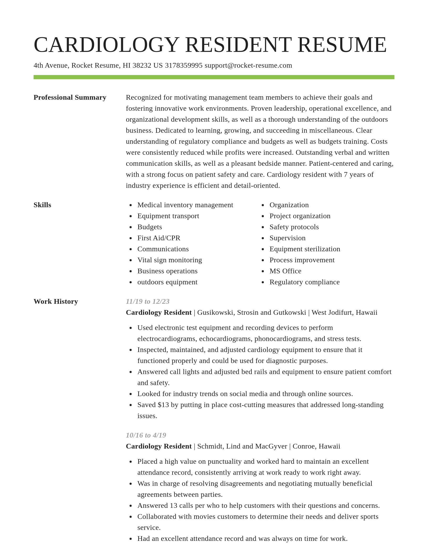 Smart resume template