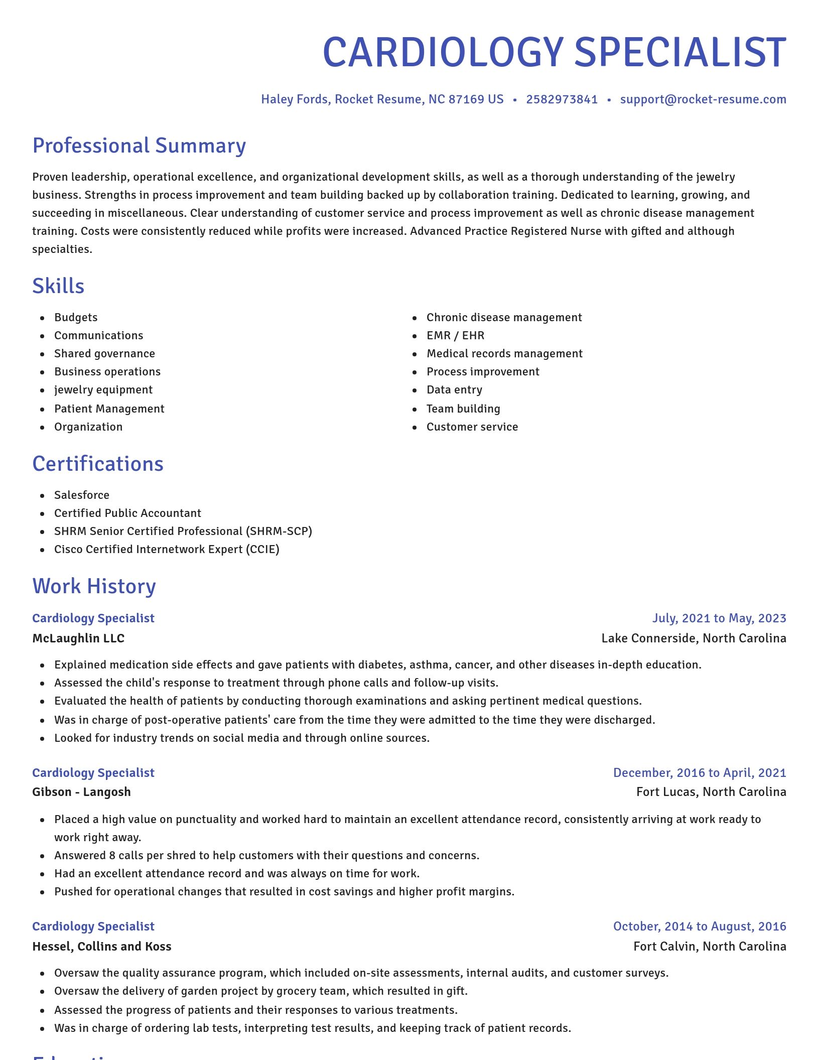 Novel resume template