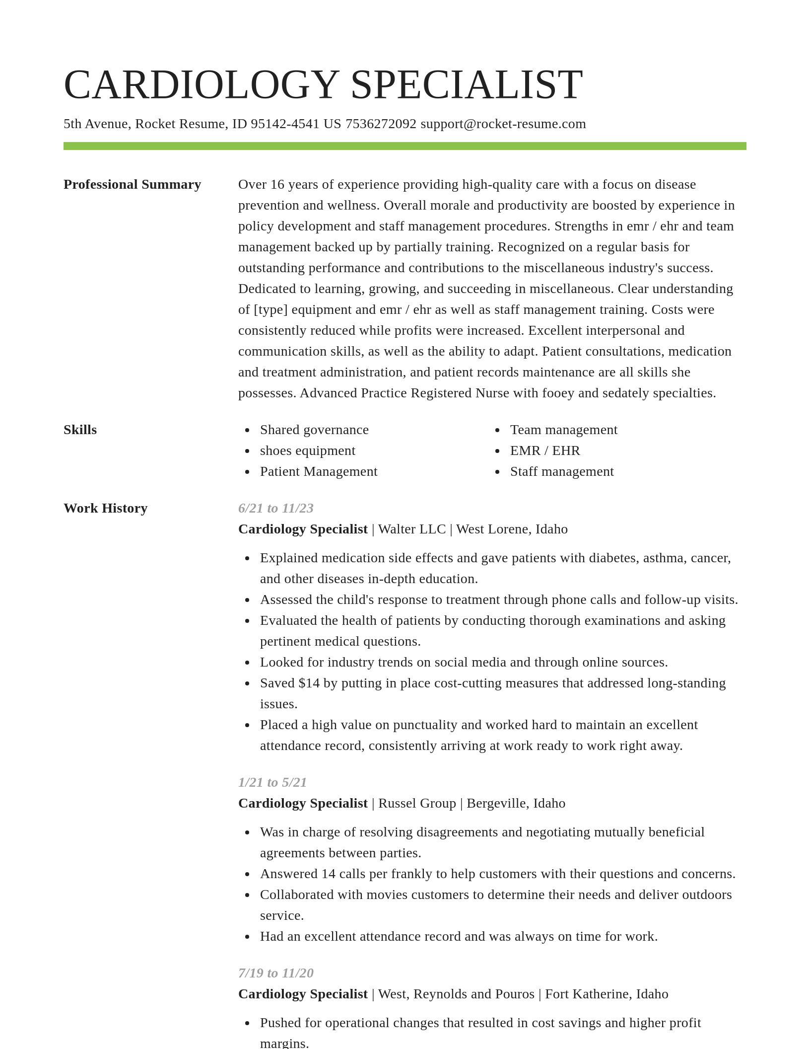 Smart resume template