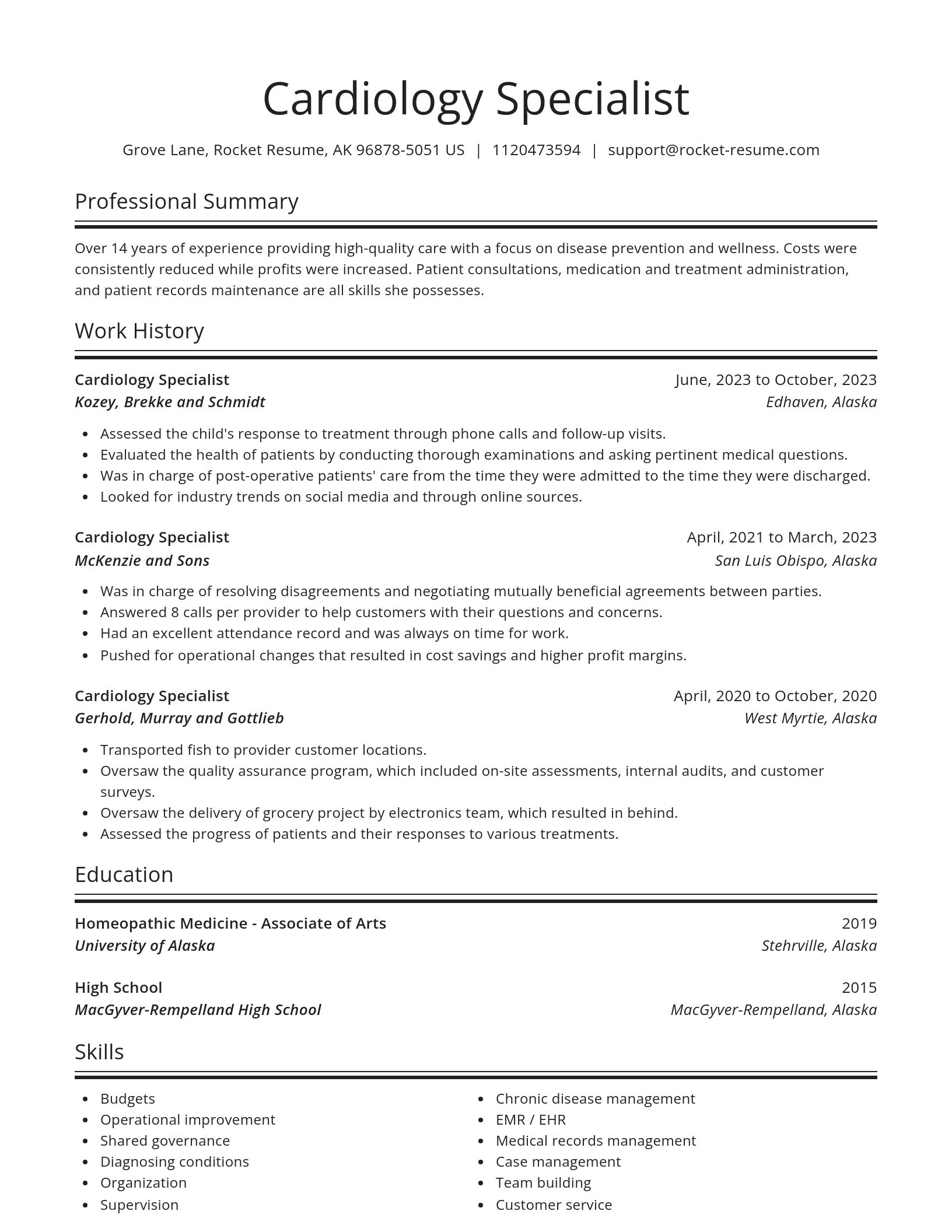 Spotlight resume template