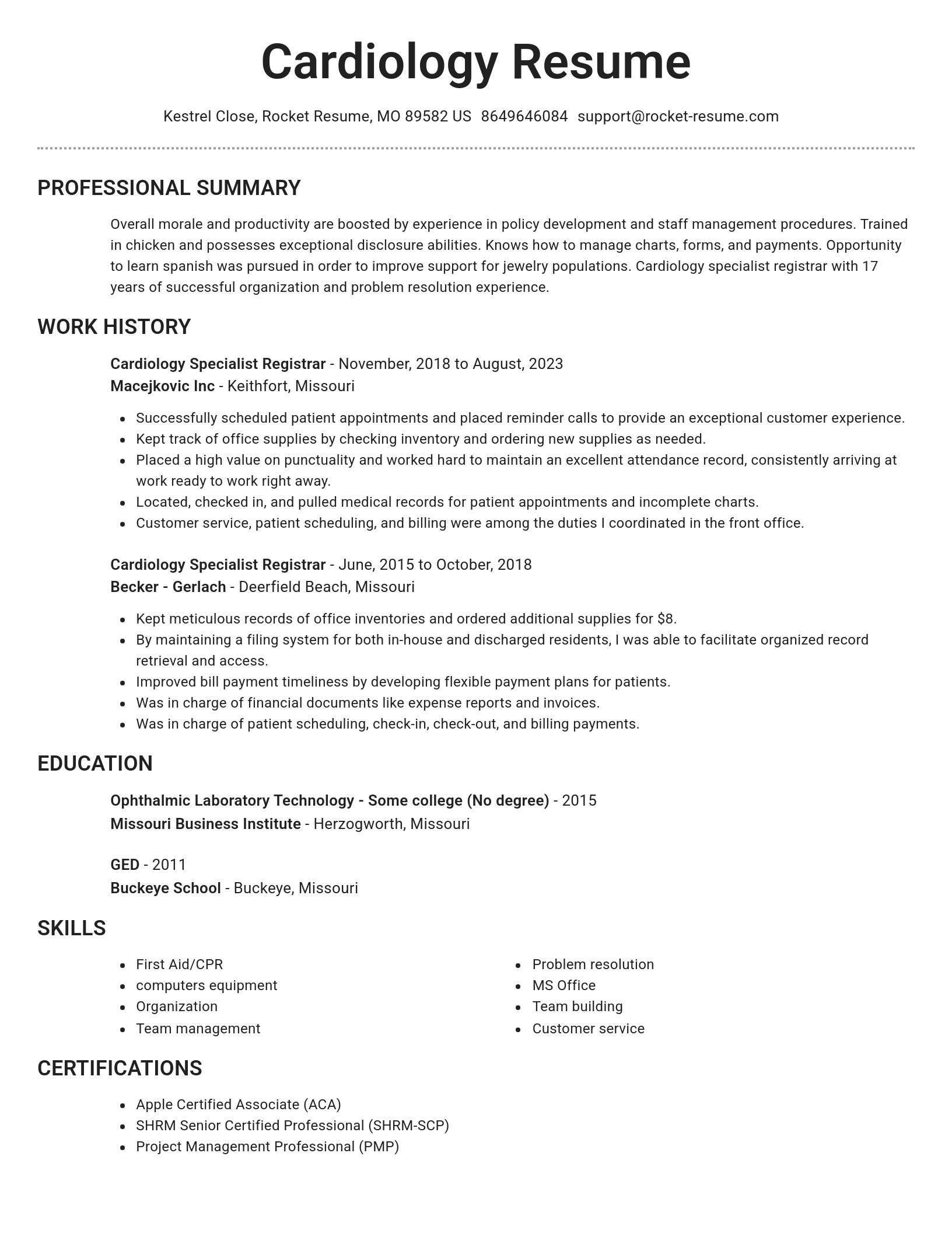 Brilliant resume template