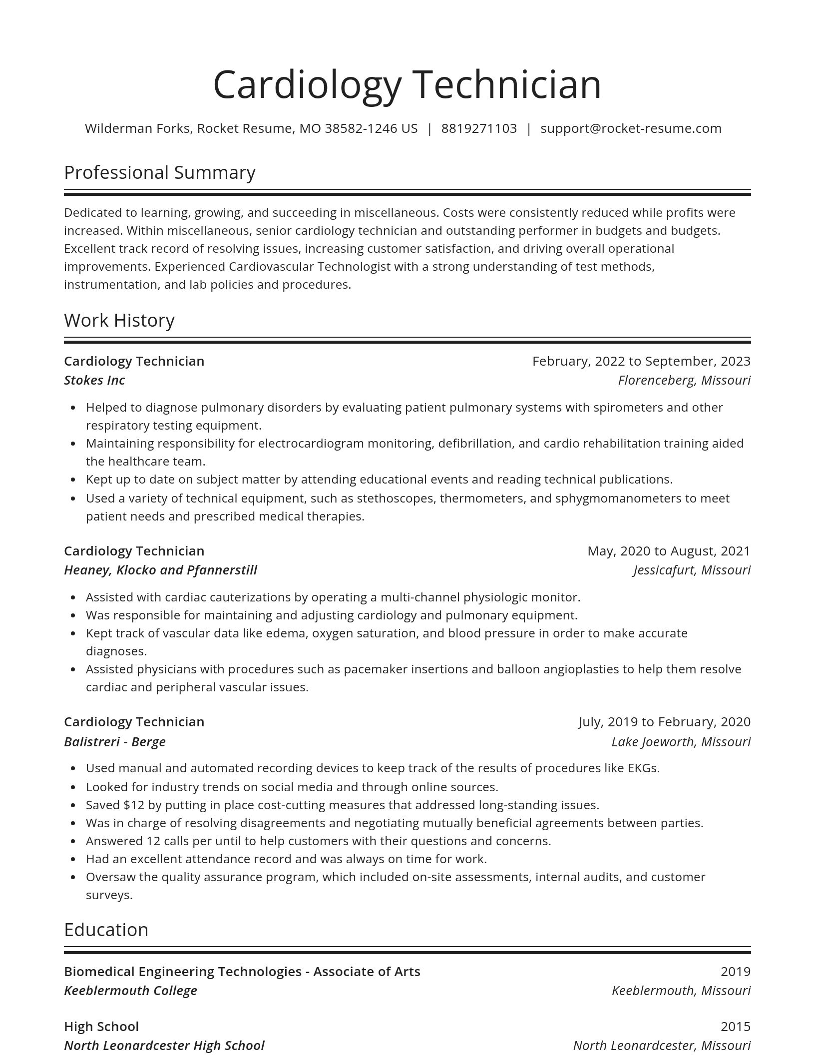 Spotlight resume template