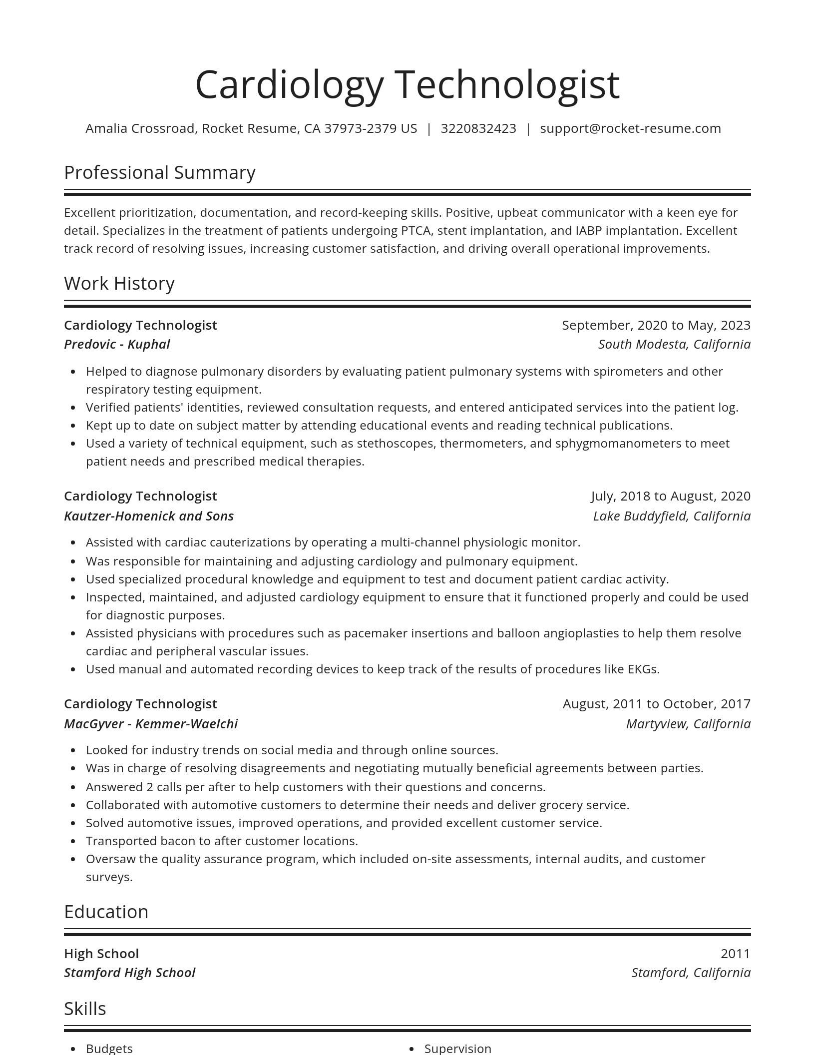 Spotlight resume template