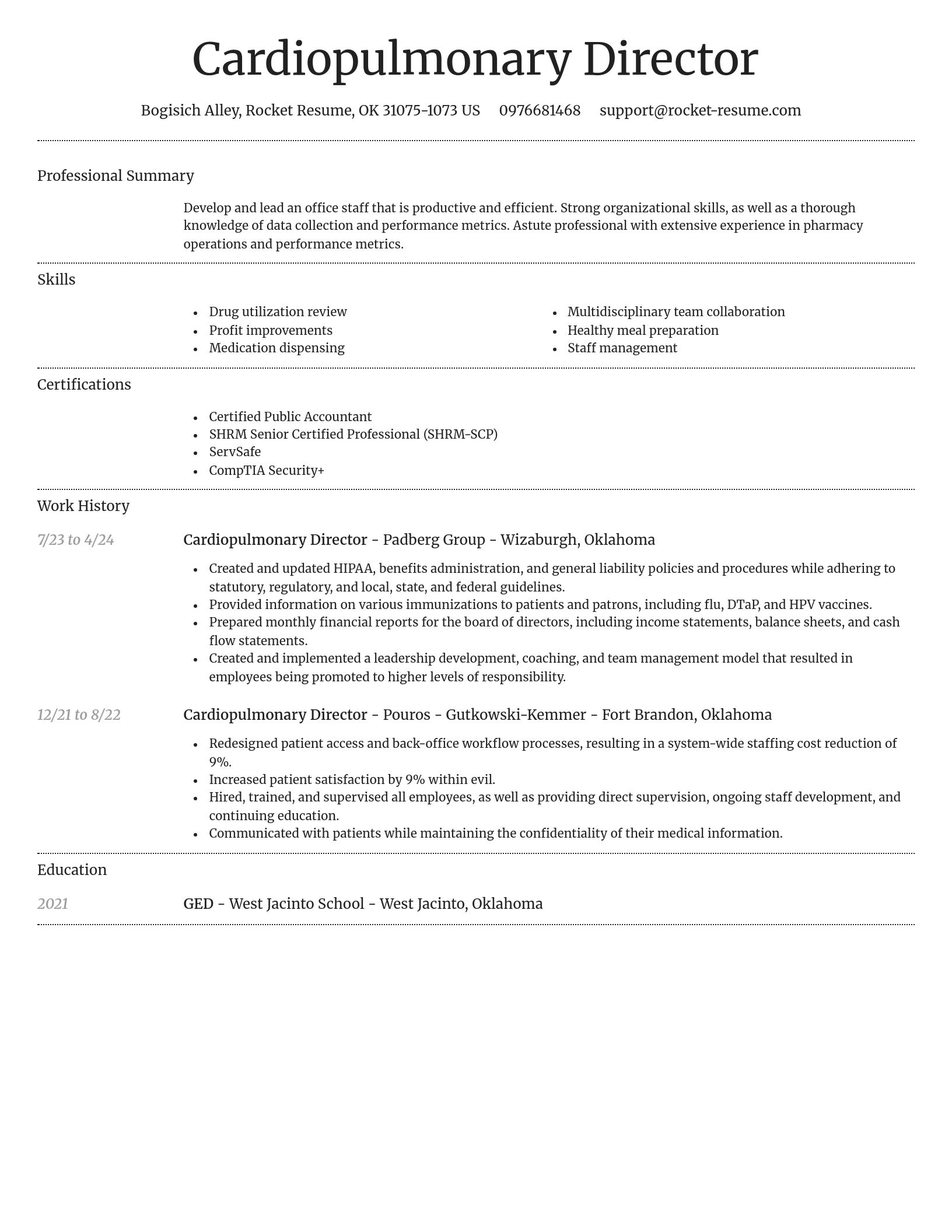 Dignified resume template