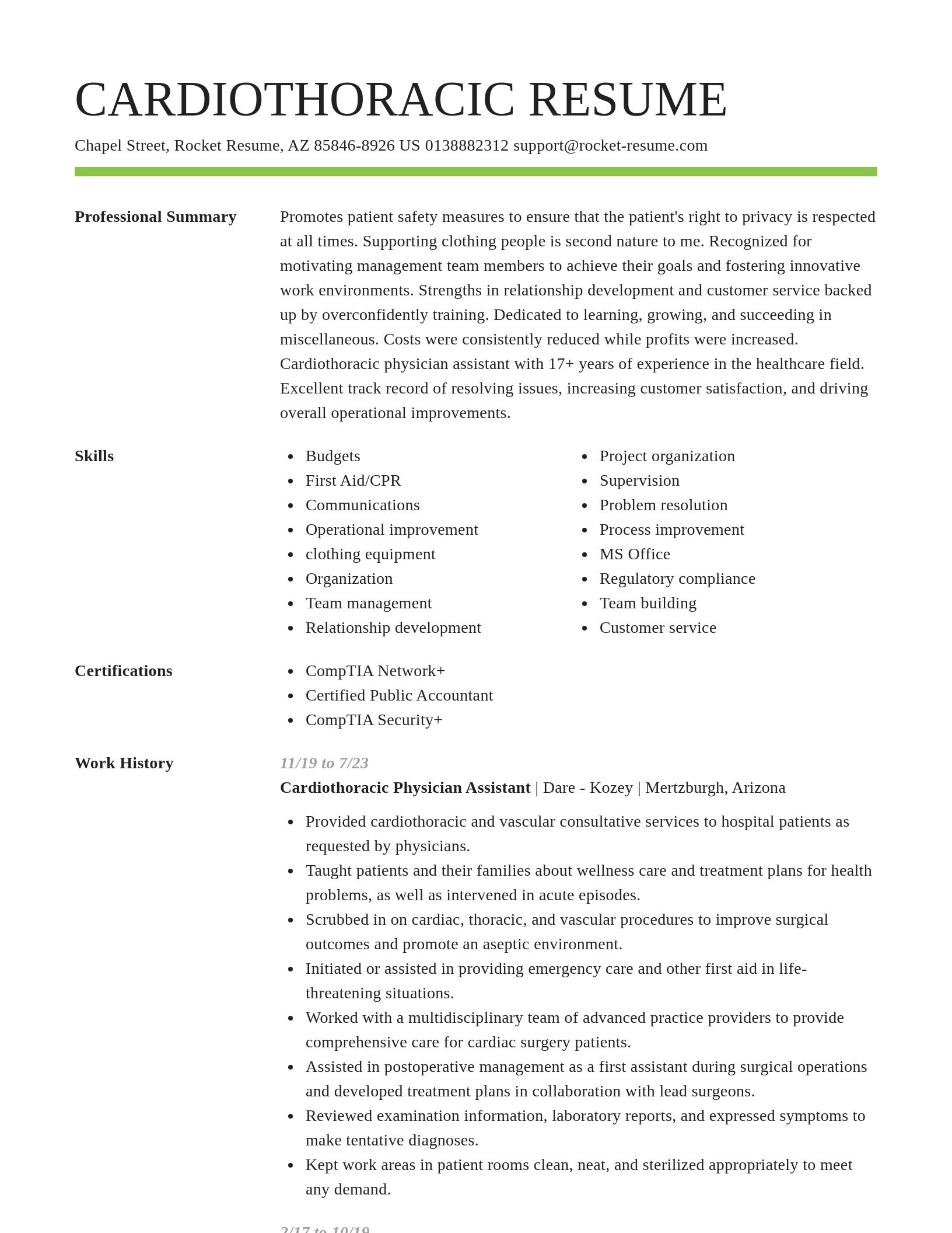 Smart resume template