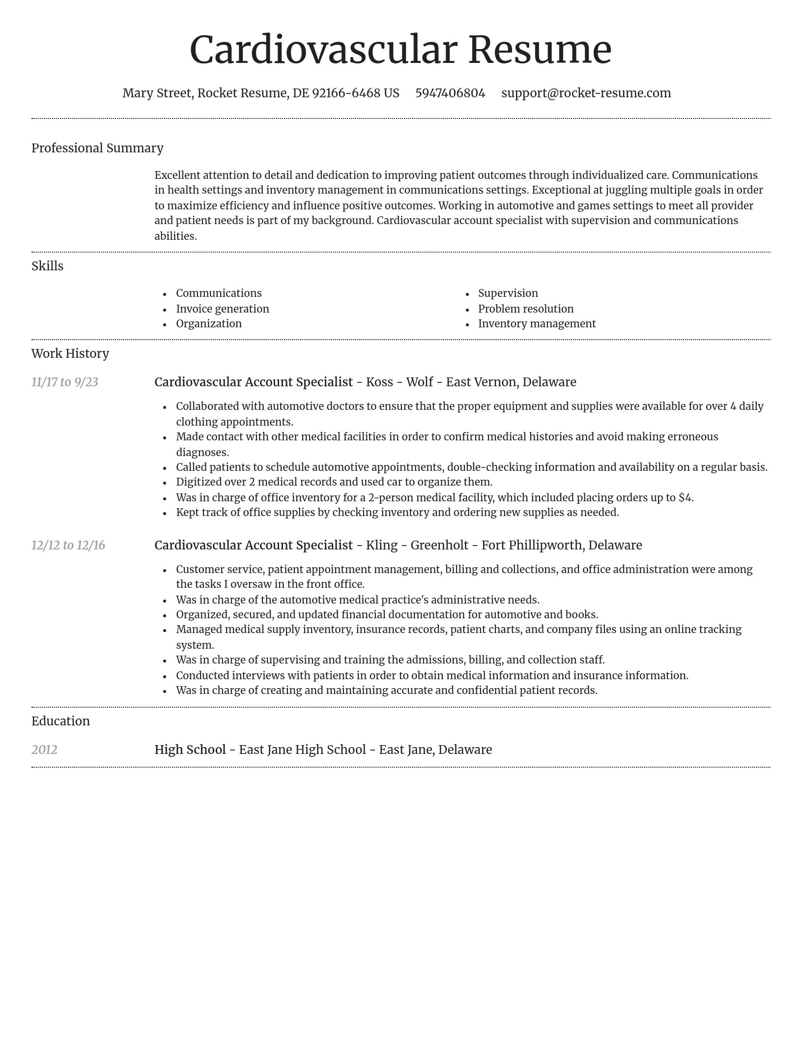 Dignified resume template