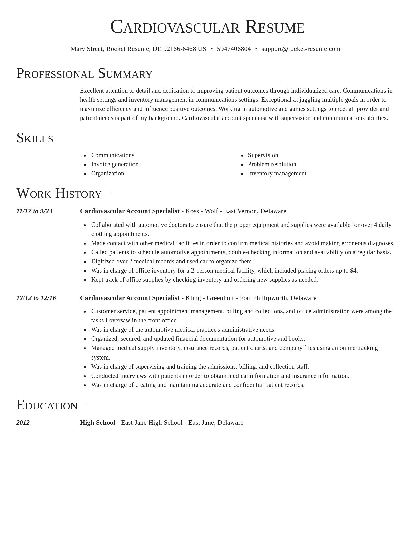 Director resume template