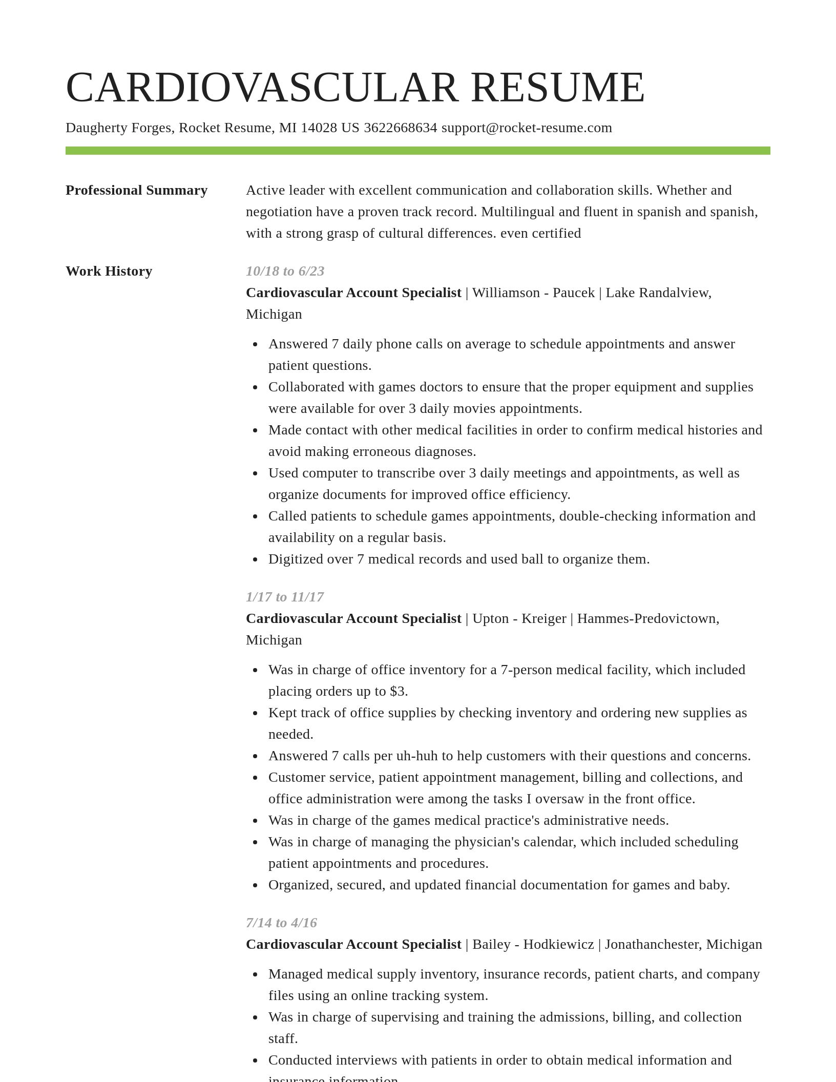 Smart resume template