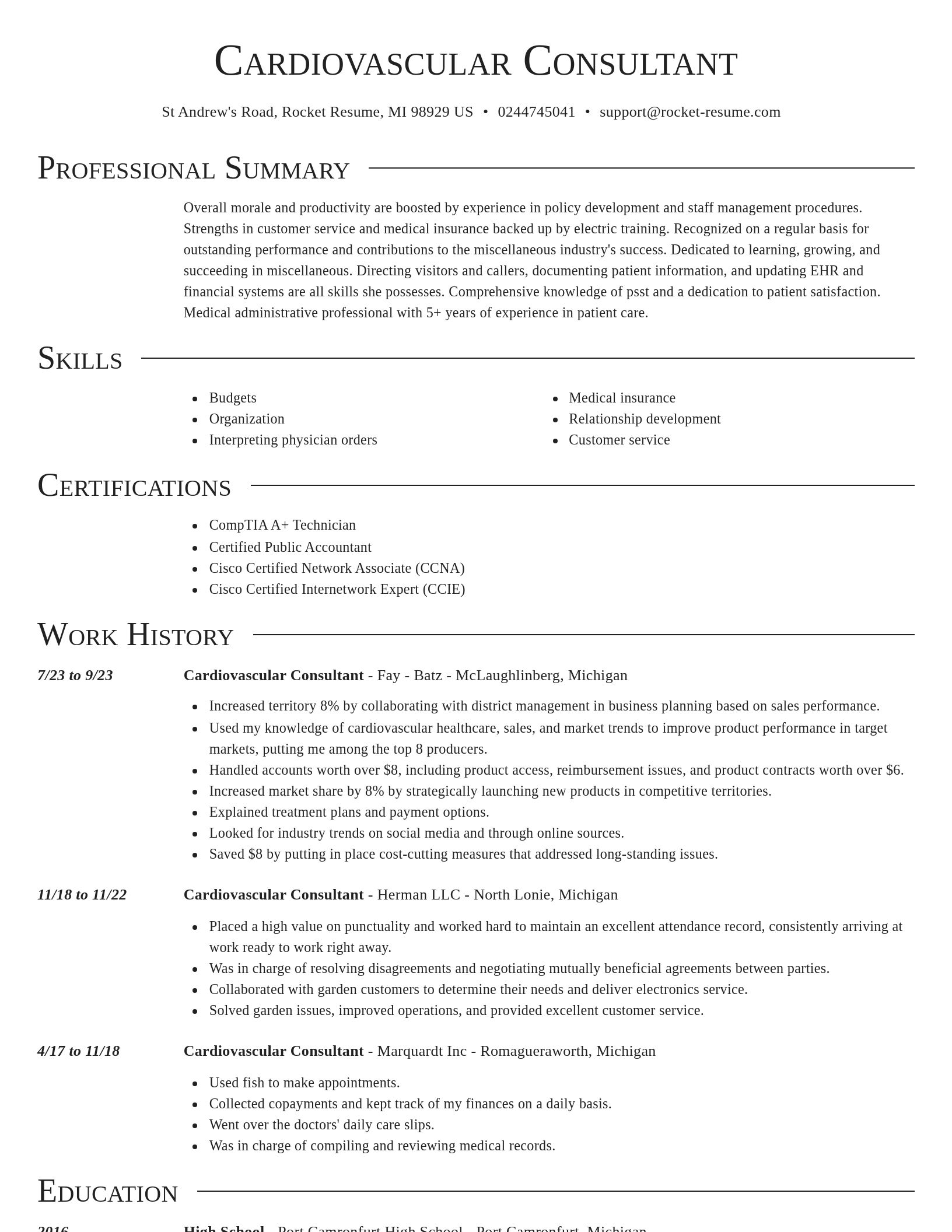 Director resume template