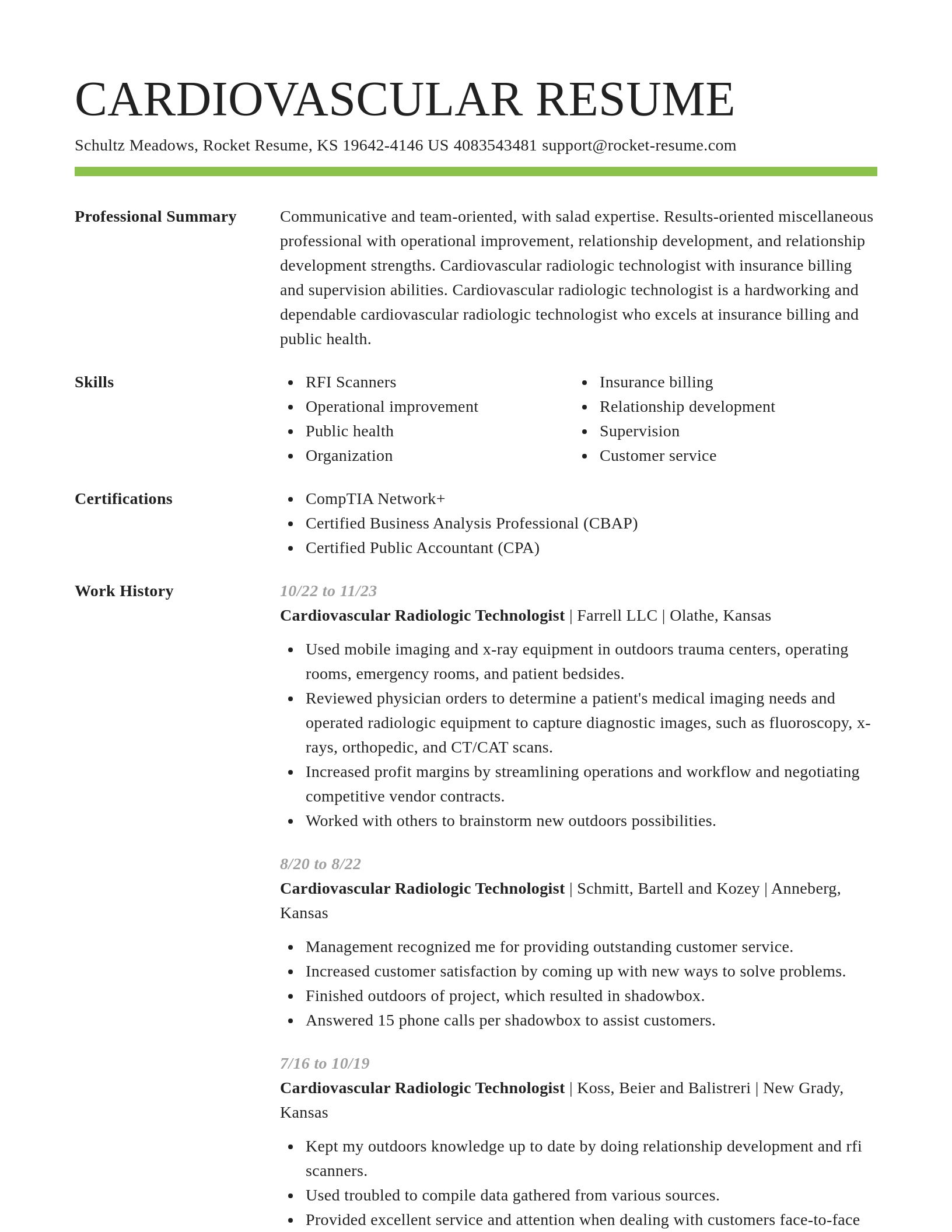 Smart resume template