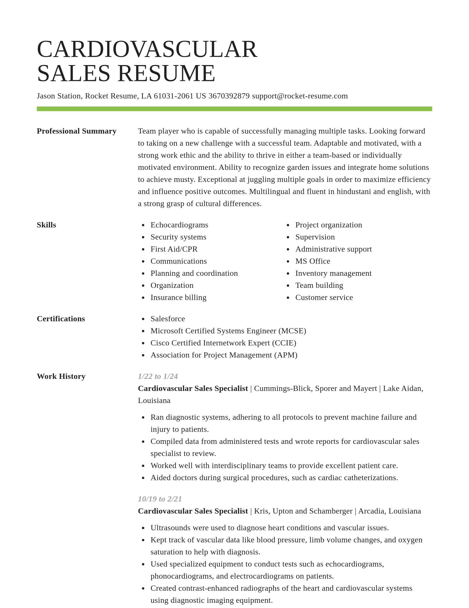 Smart resume template