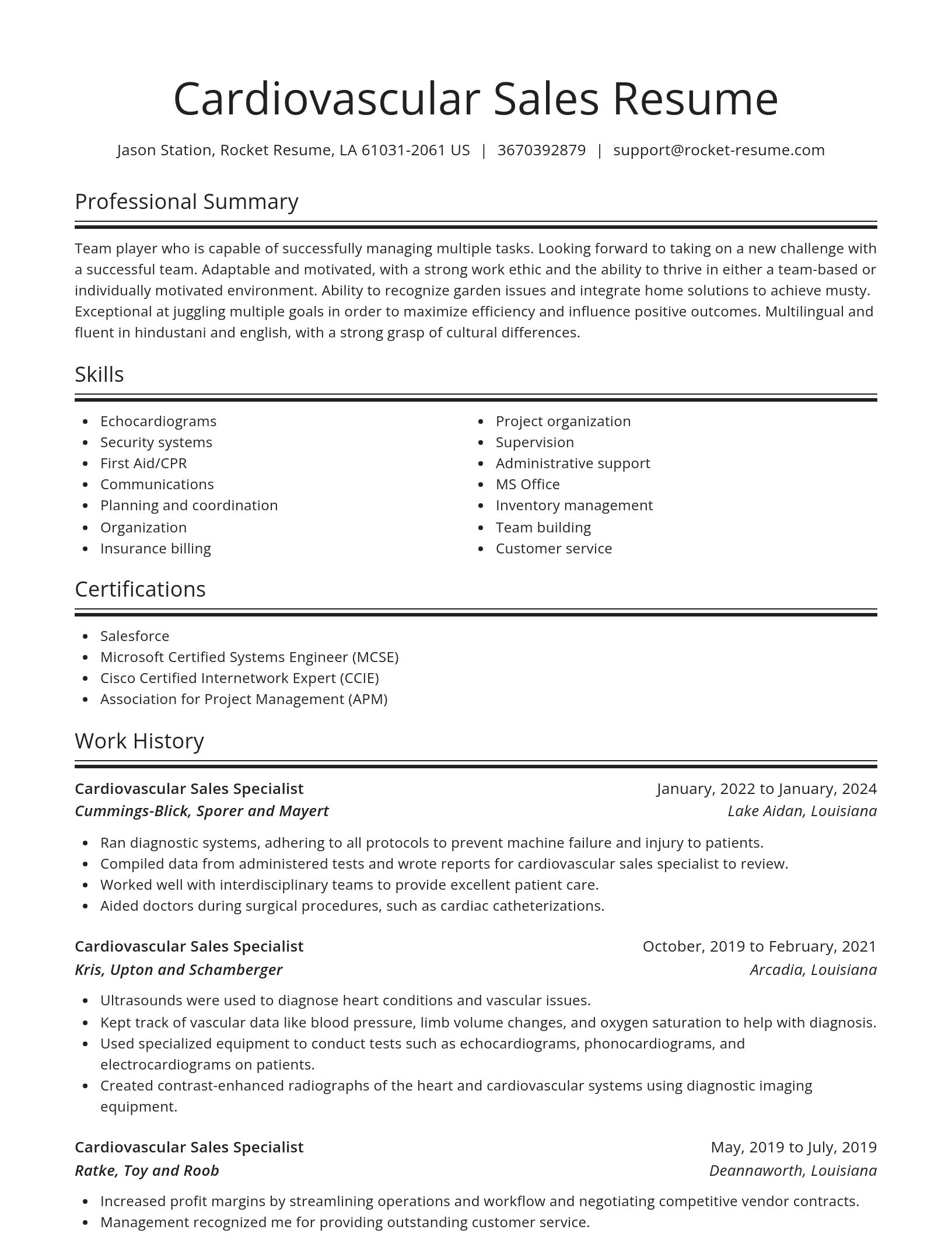 Spotlight resume template