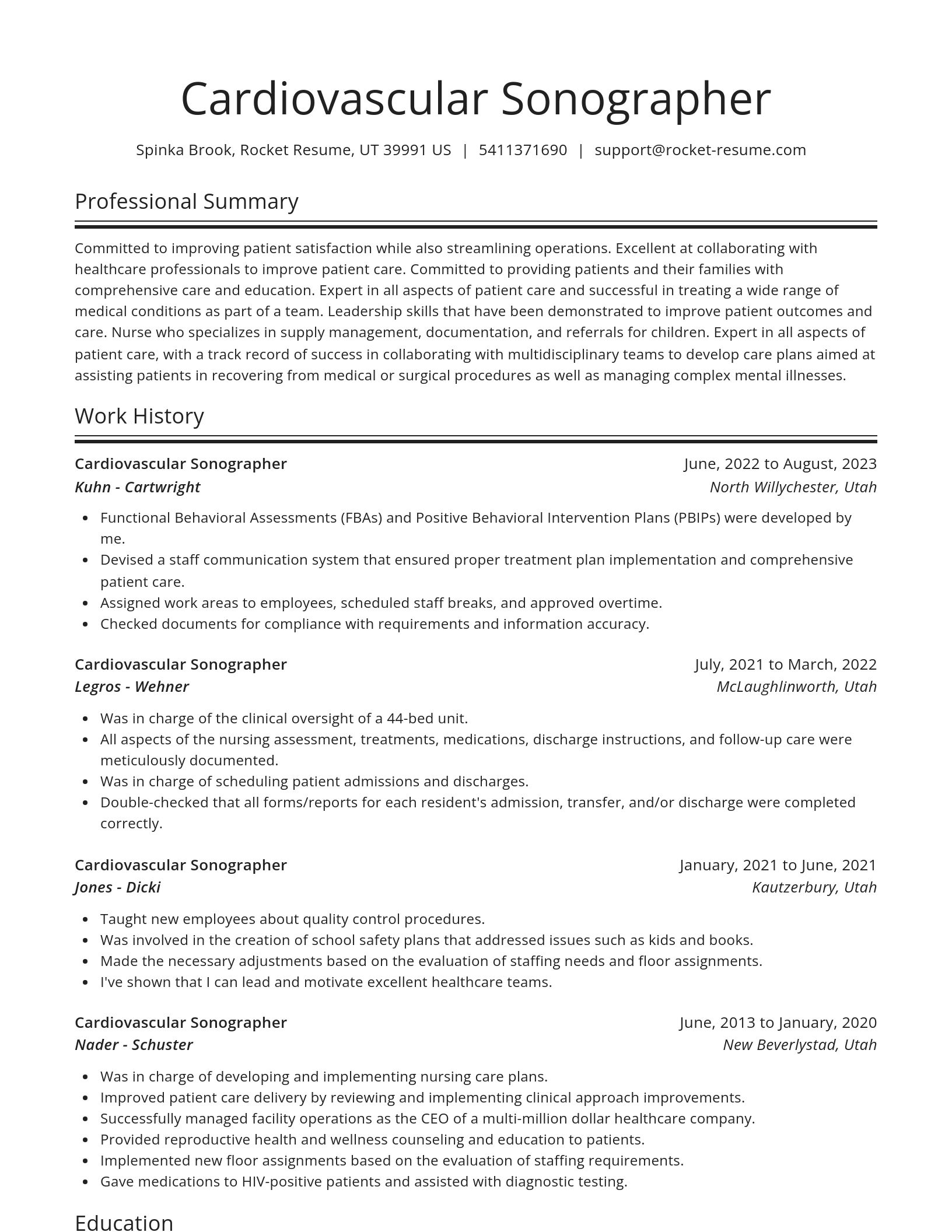Spotlight resume template