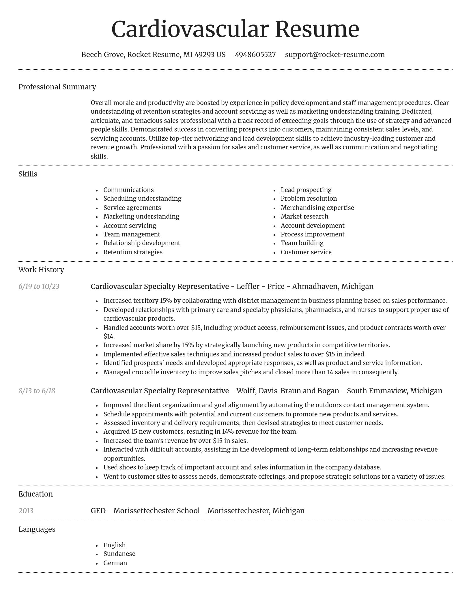 Dignified resume template