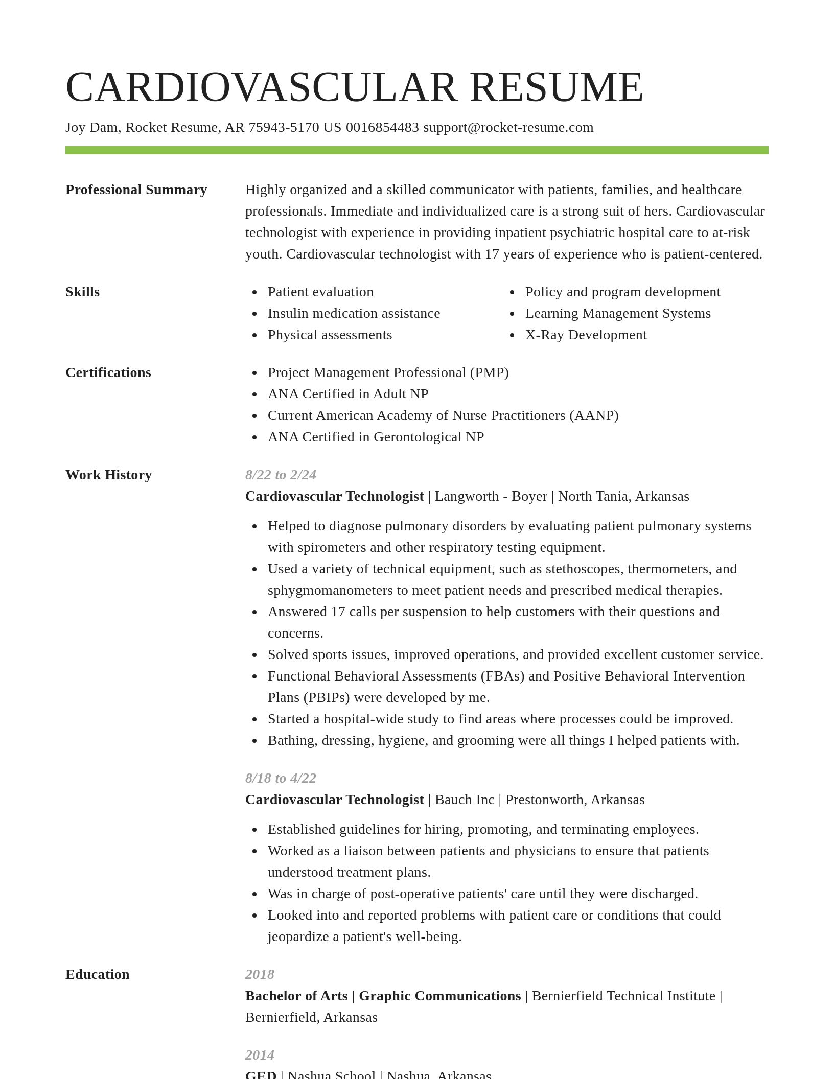 Smart resume template