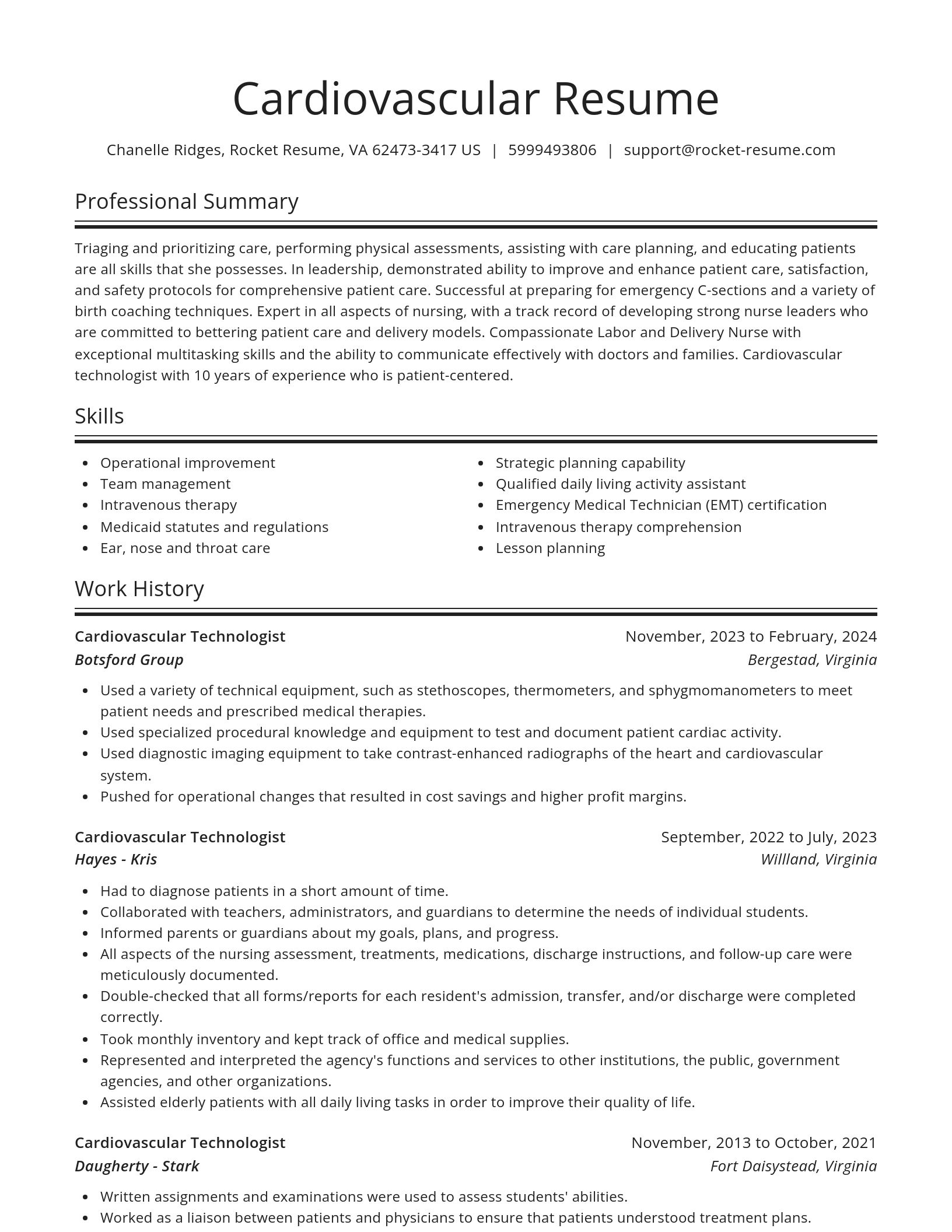 Spotlight resume template