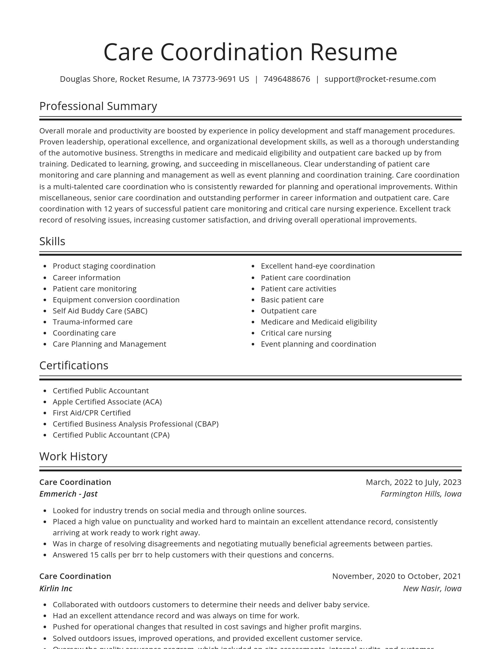 Spotlight resume template