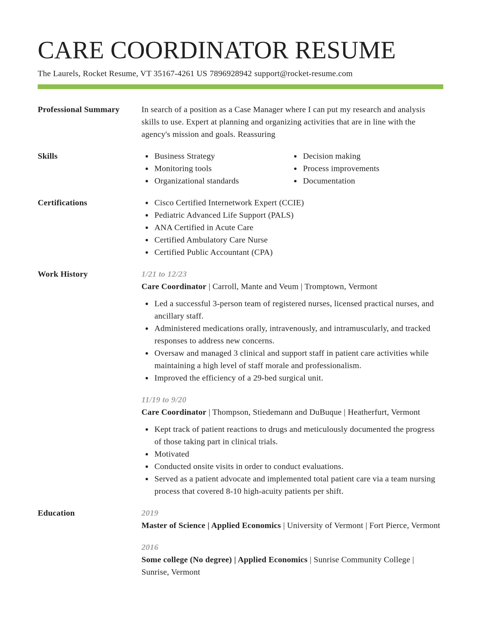 Smart resume template