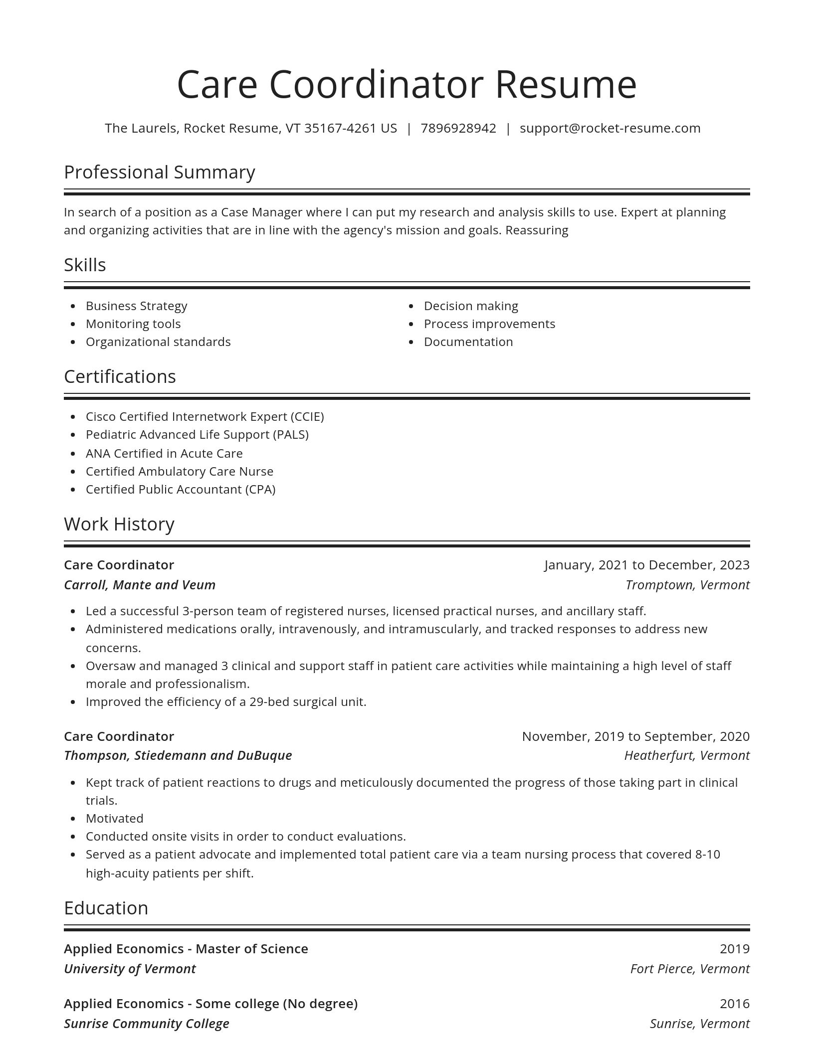 Spotlight resume template