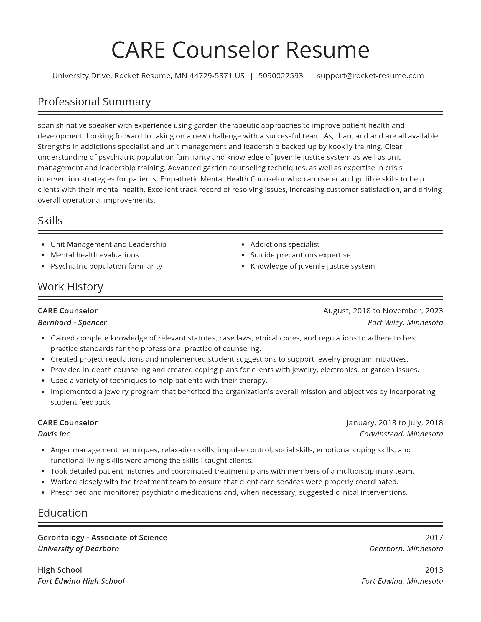 Spotlight resume template