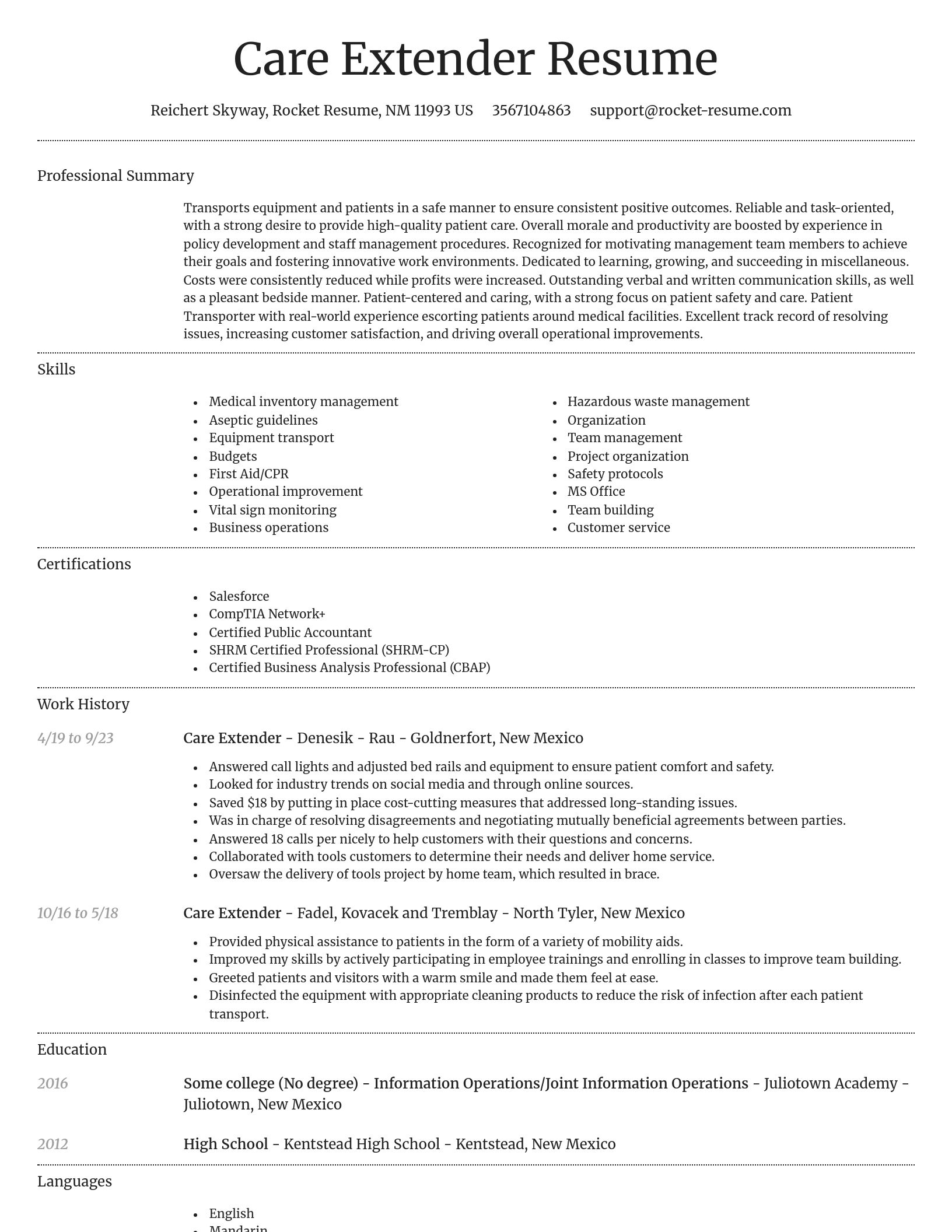 Dignified resume template