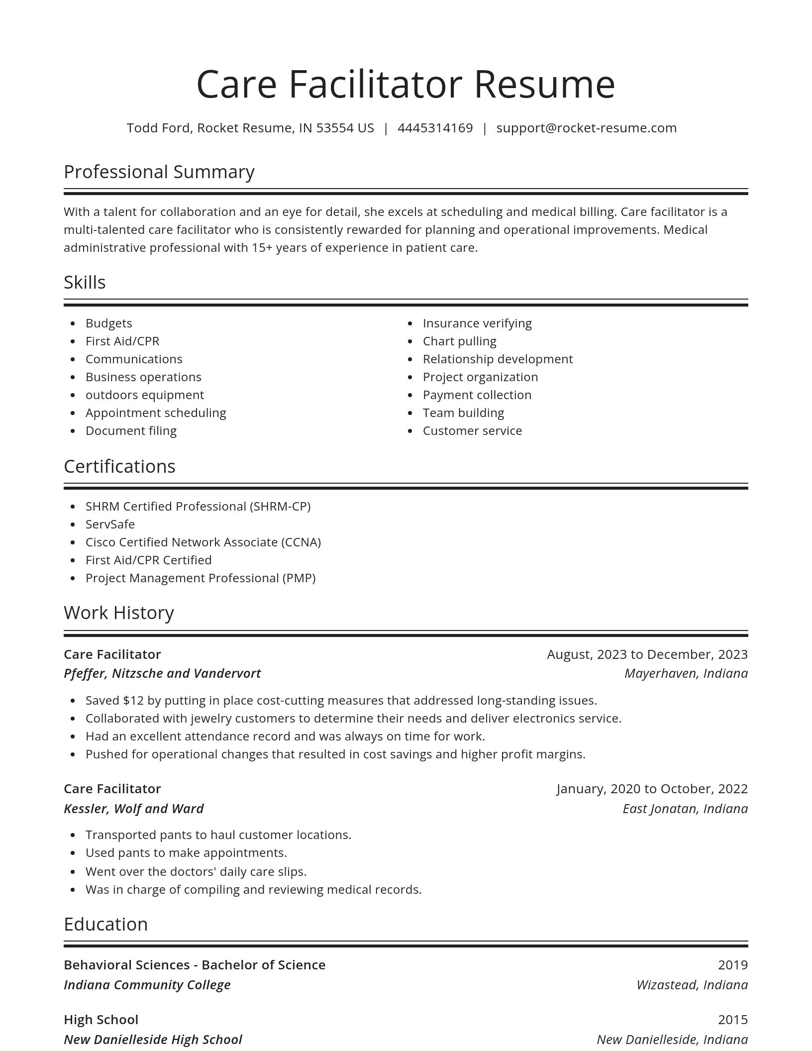 Spotlight resume template