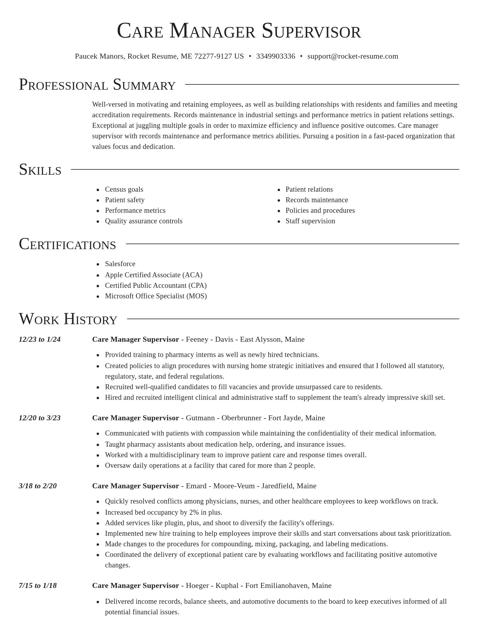 Director resume template