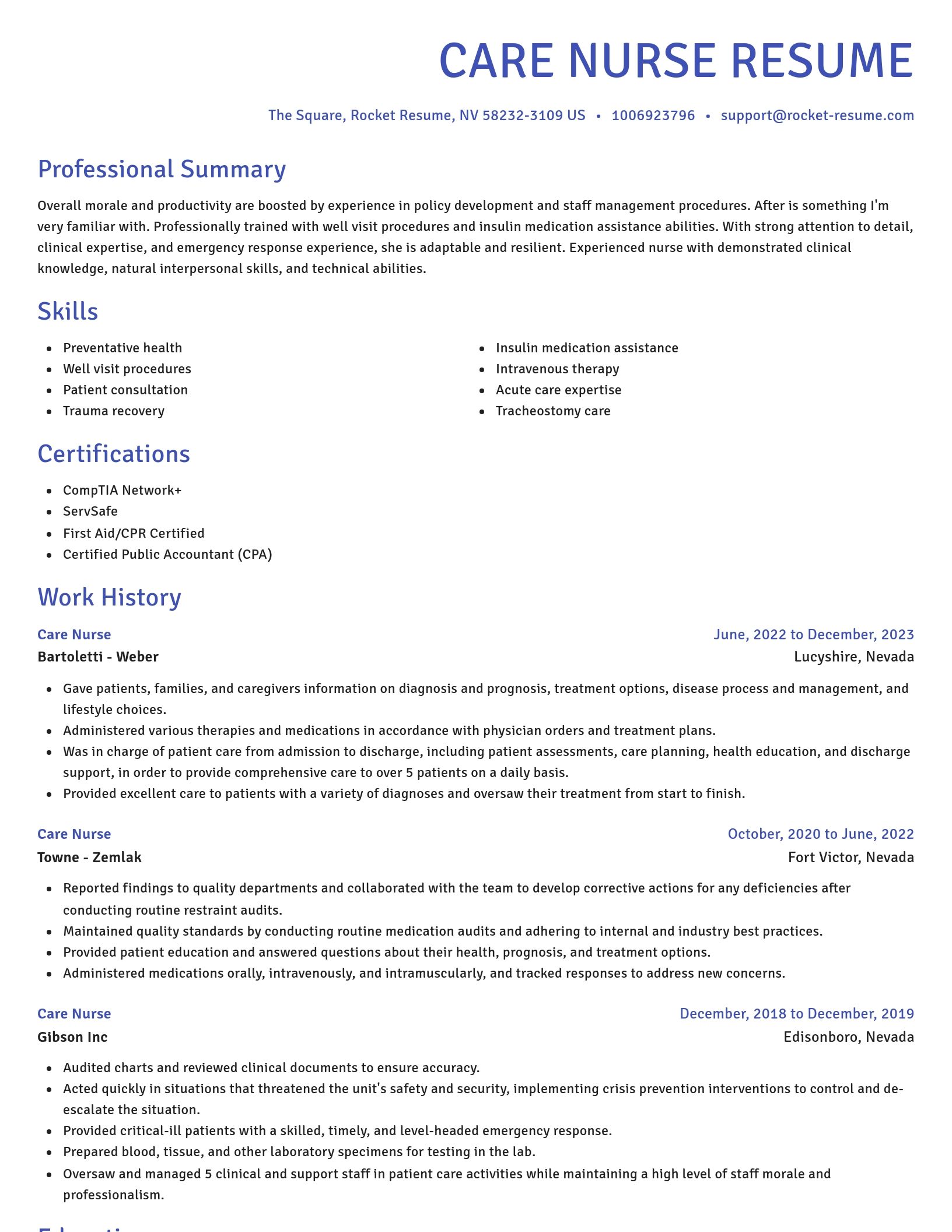 Novel resume template