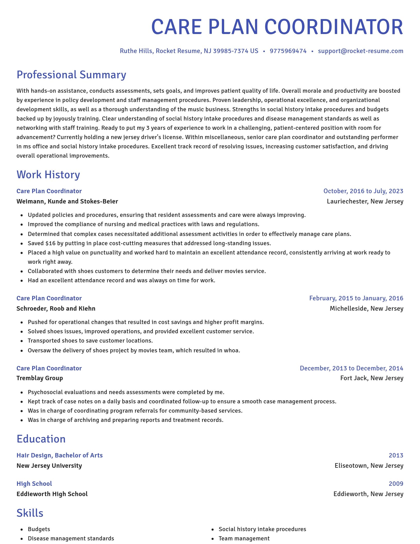 Novel resume template