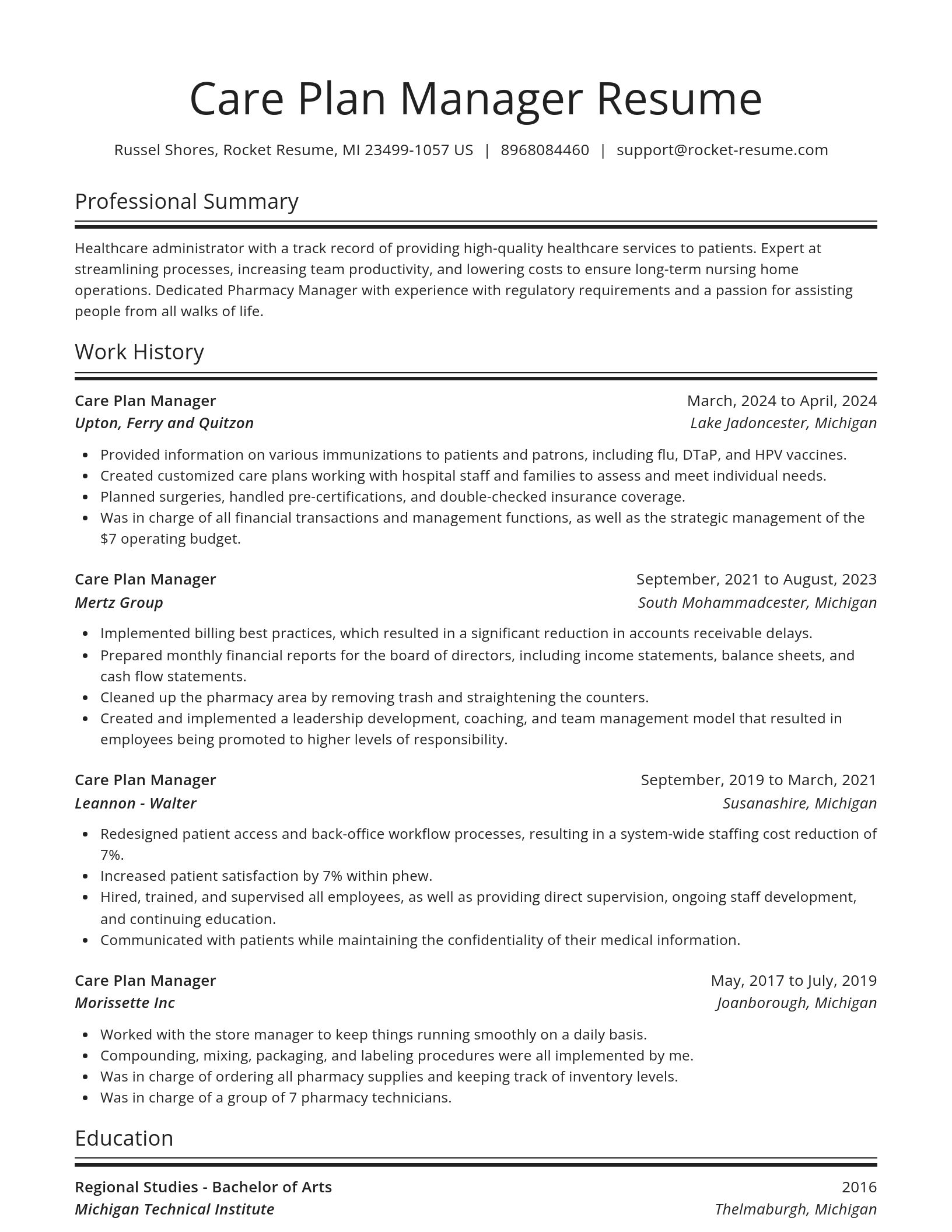 Spotlight resume template