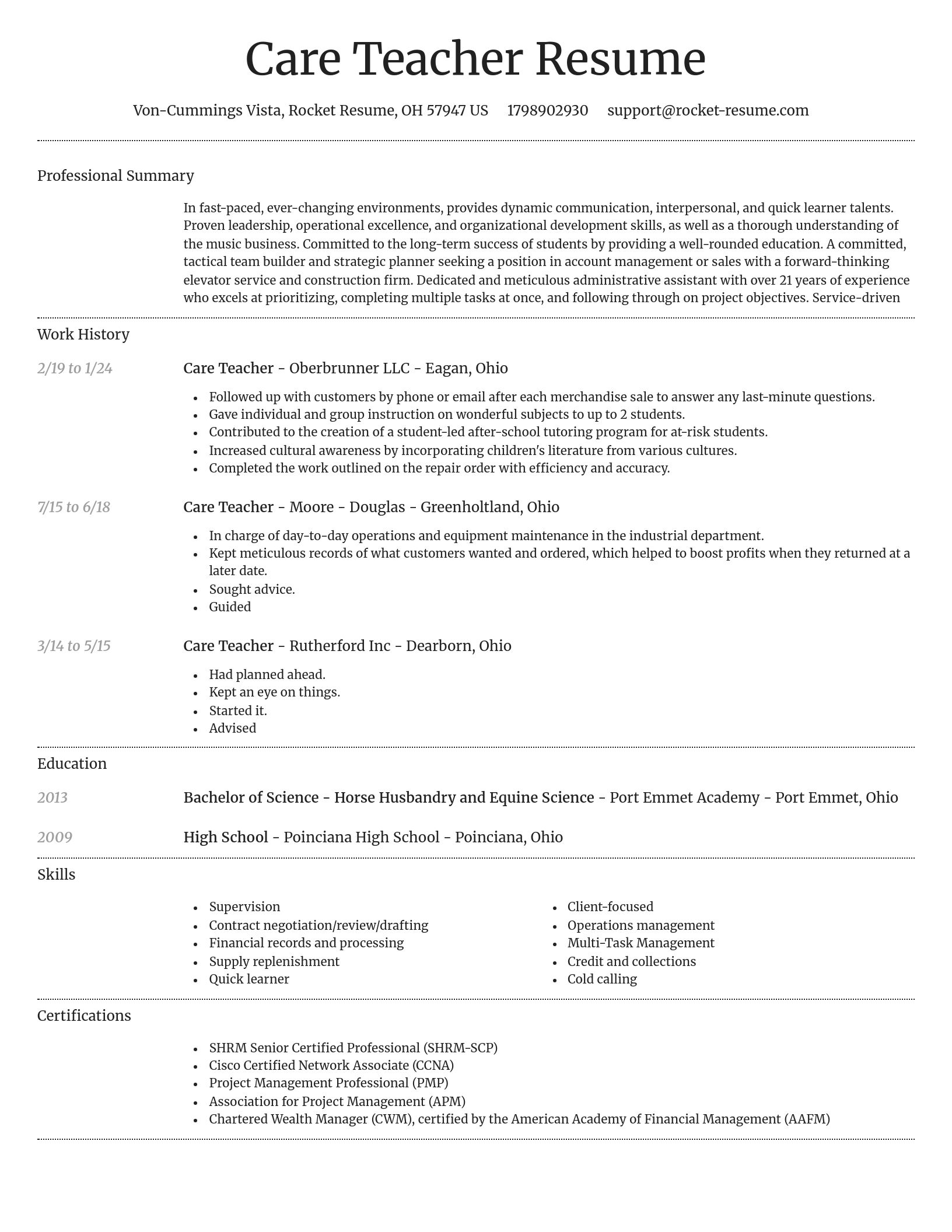 Dignified resume template
