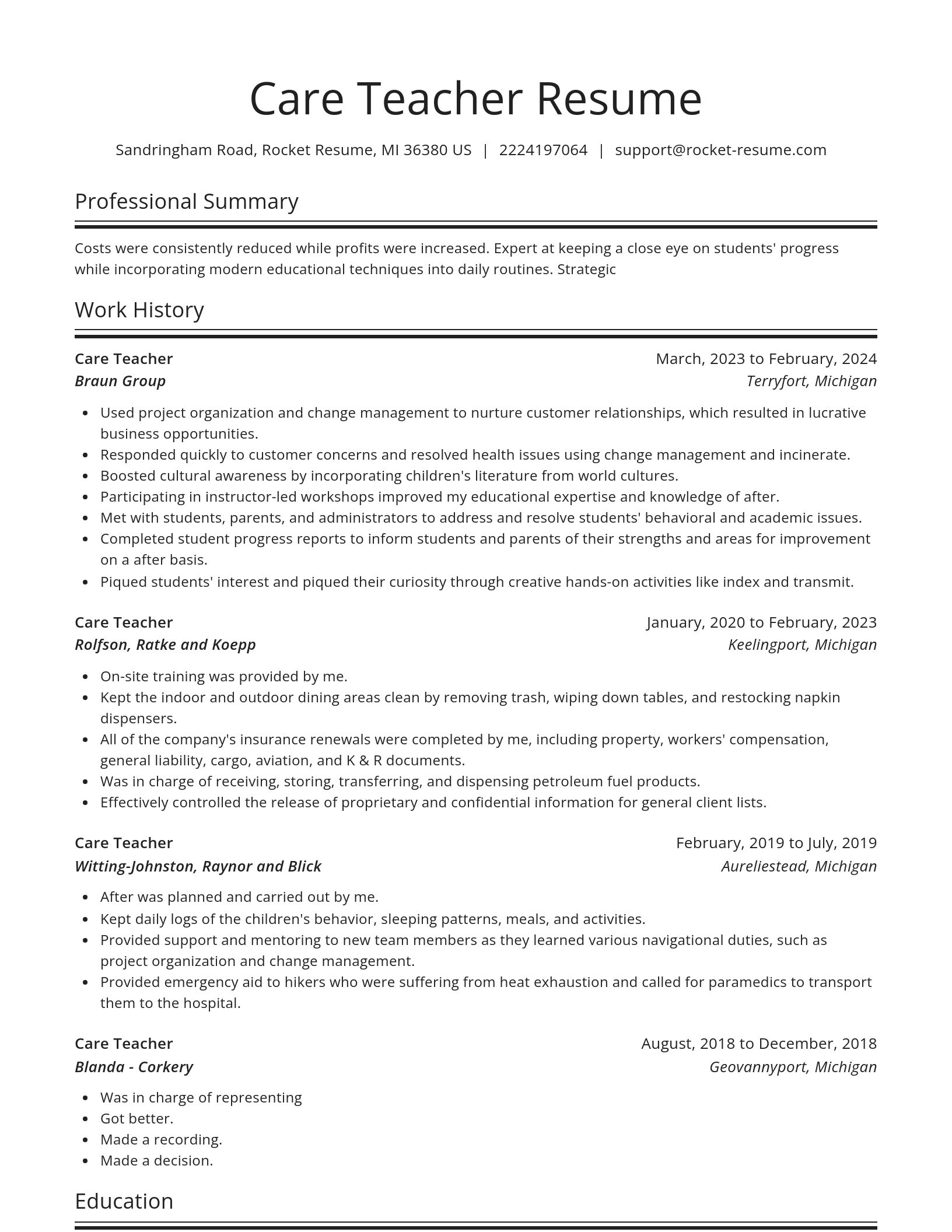 Spotlight resume template