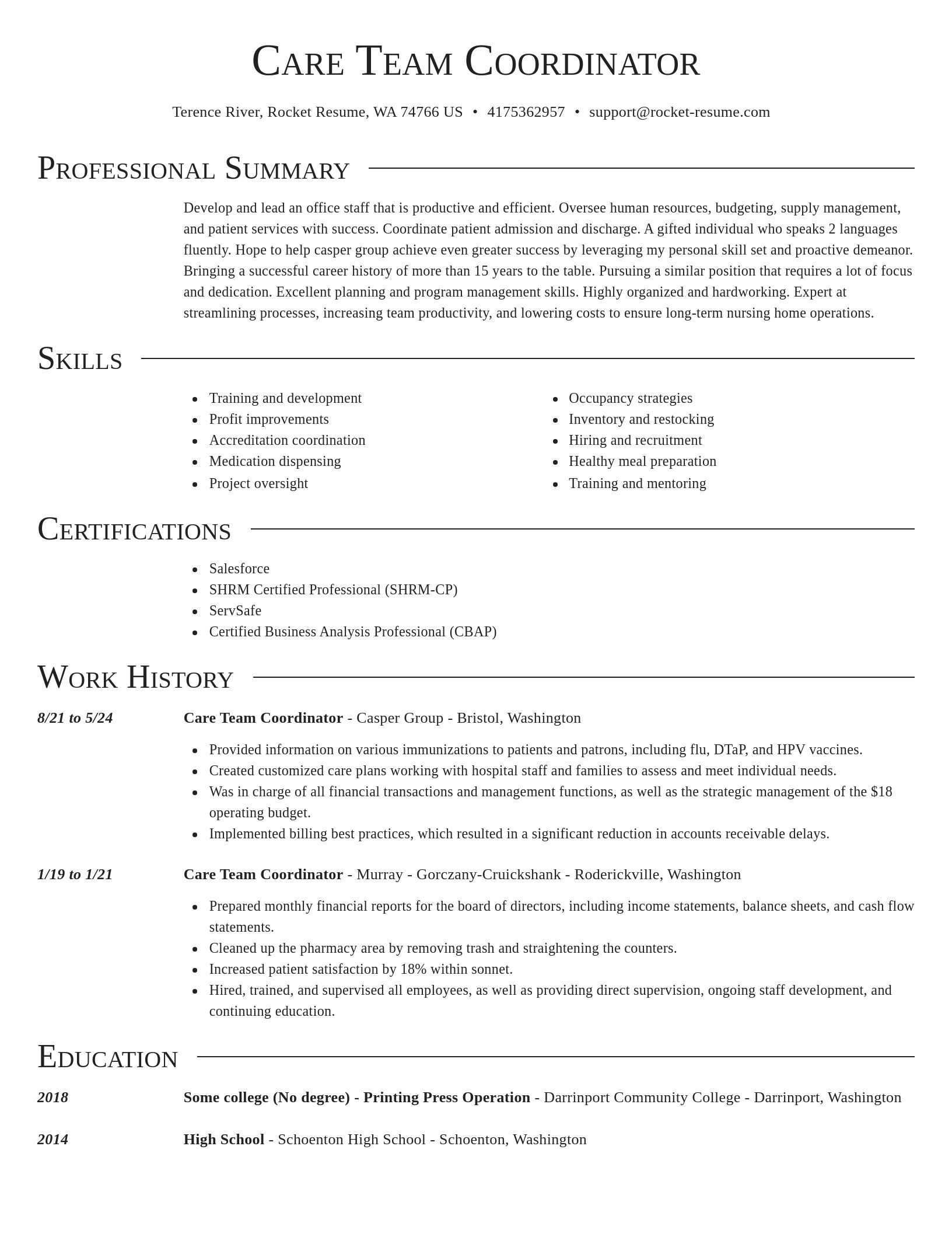 Director resume template