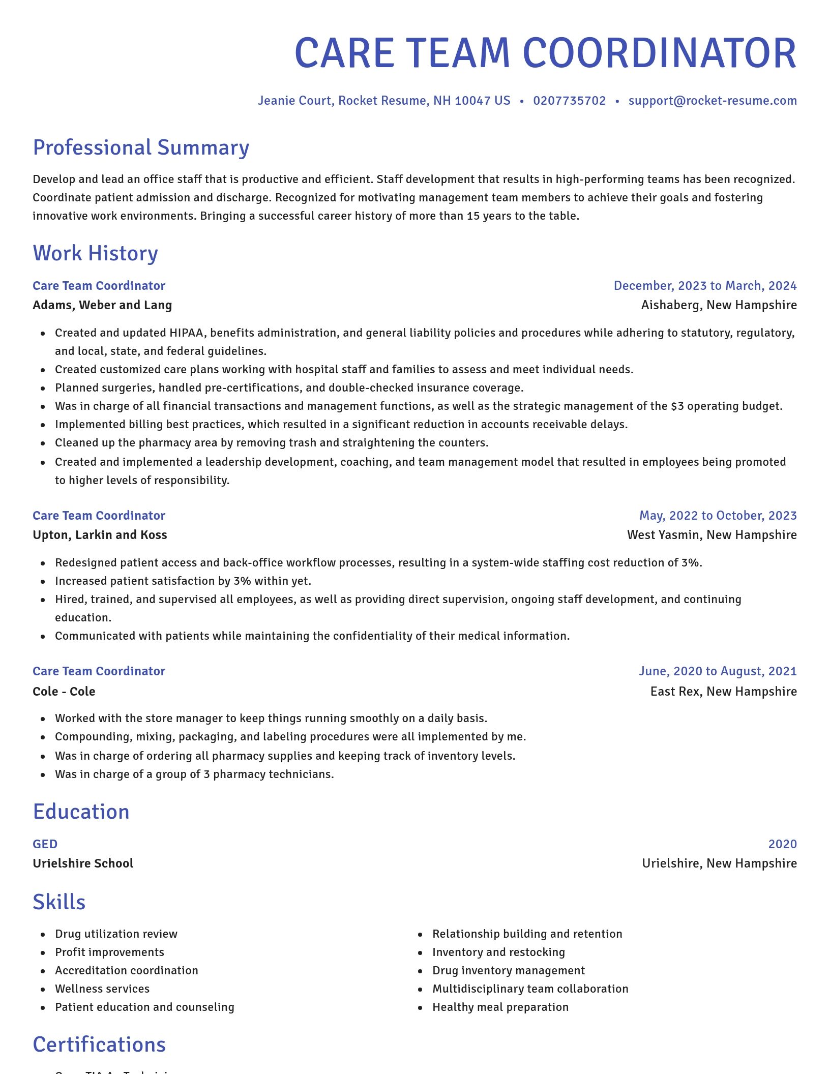 Novel resume template
