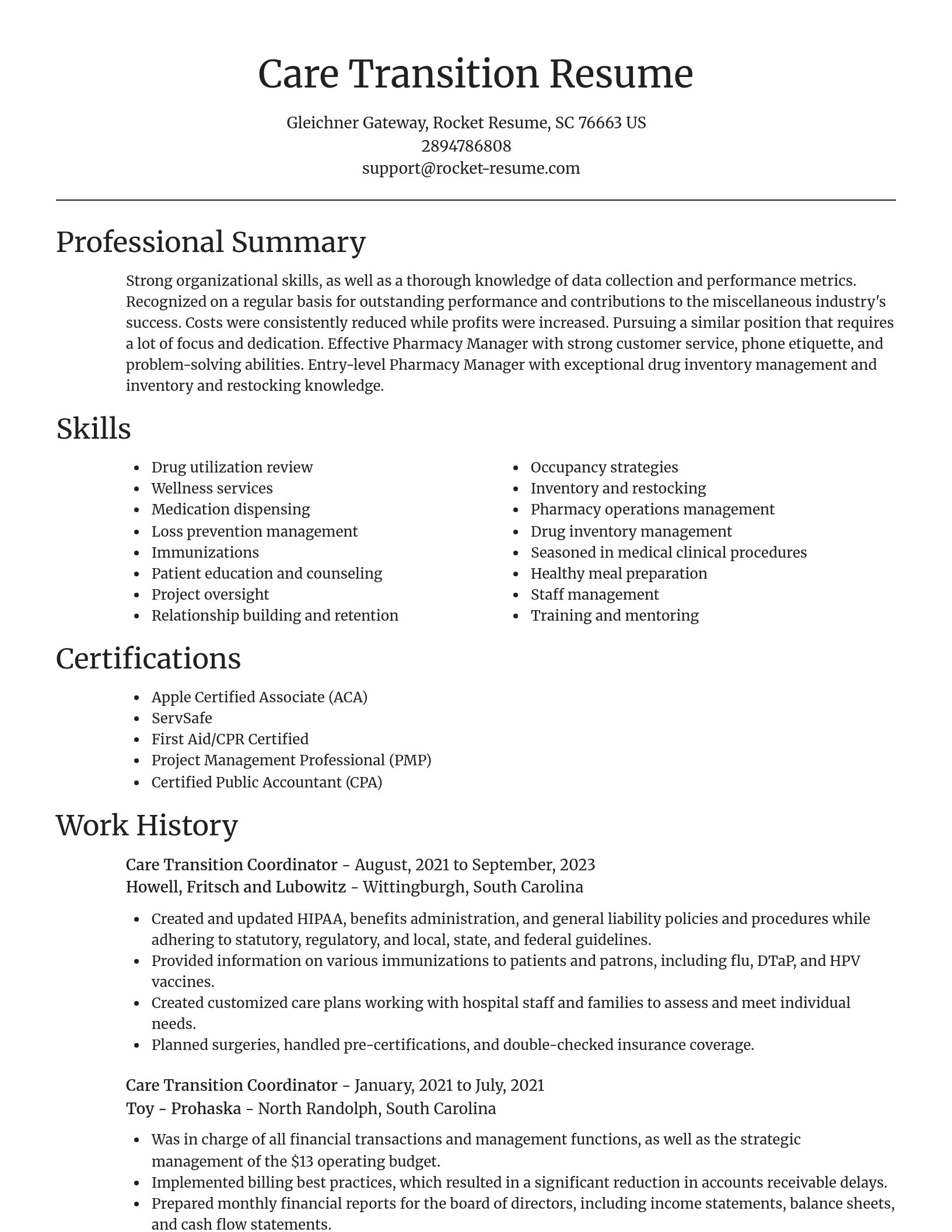 Focal Point resume template