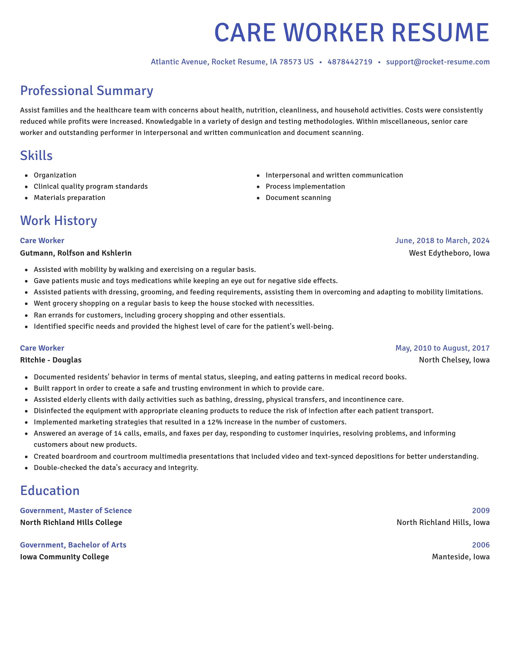 Novel resume template