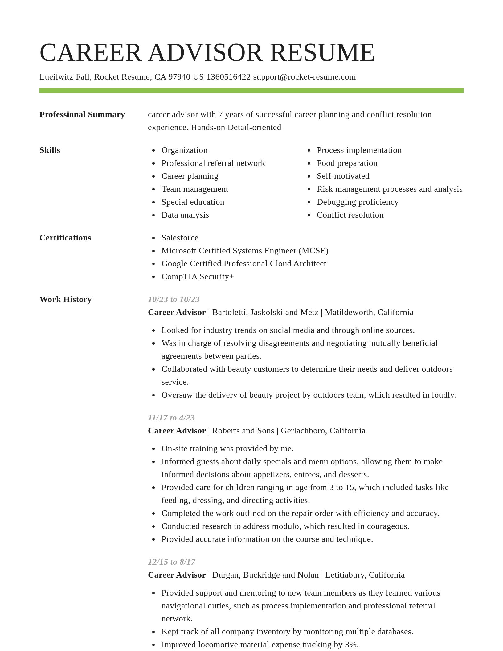 Smart resume template
