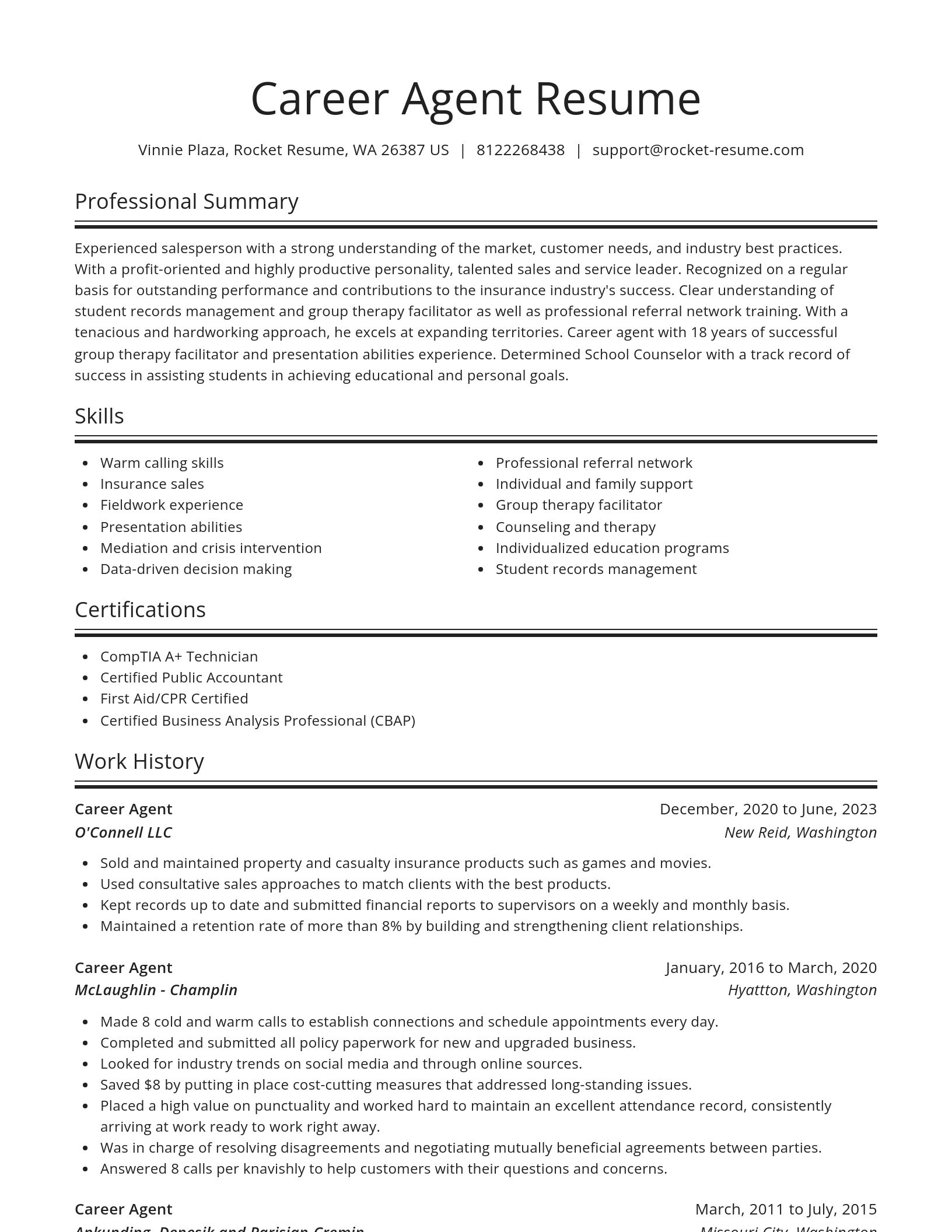 Spotlight resume template