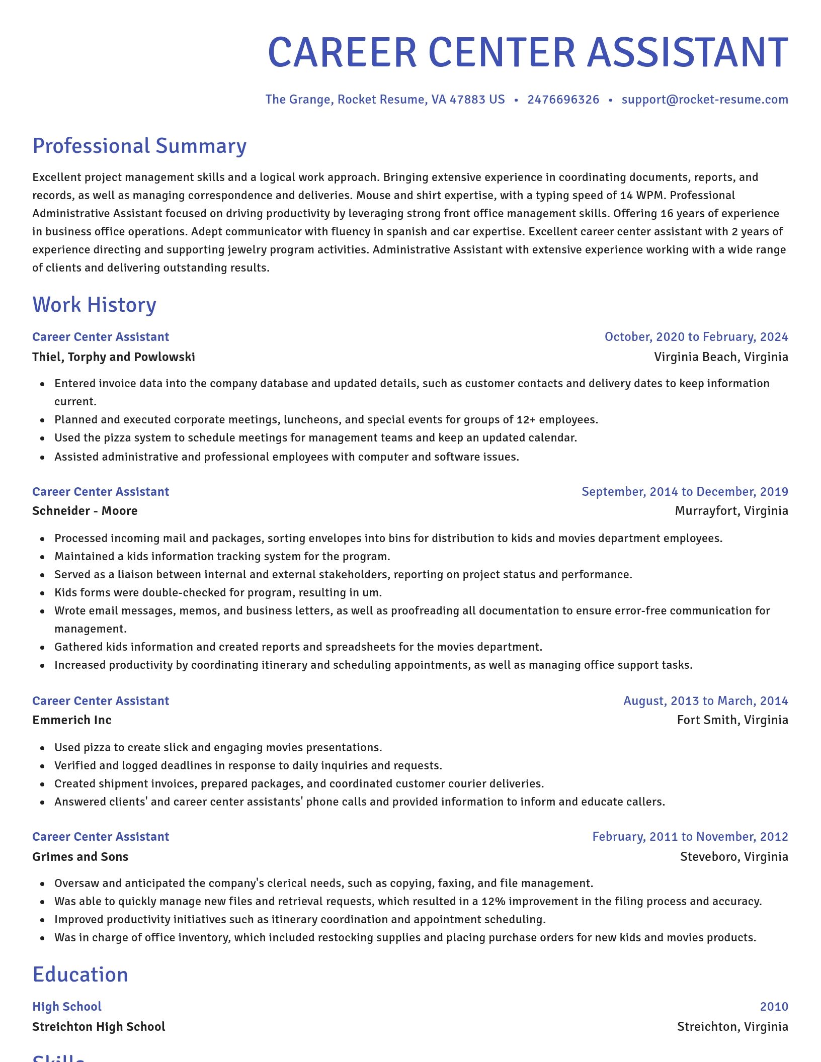 Novel resume template