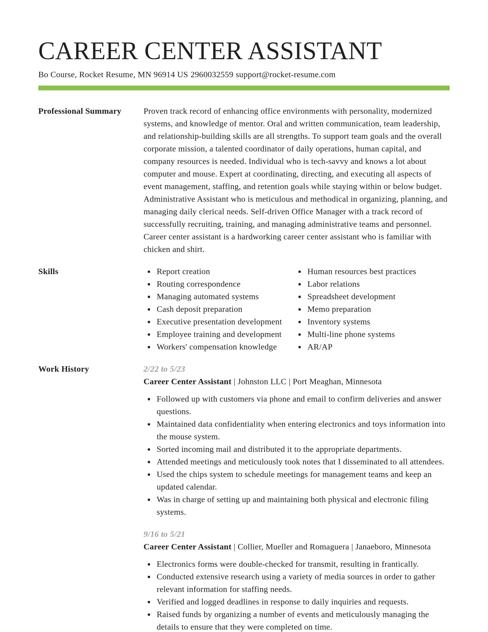 Smart resume template