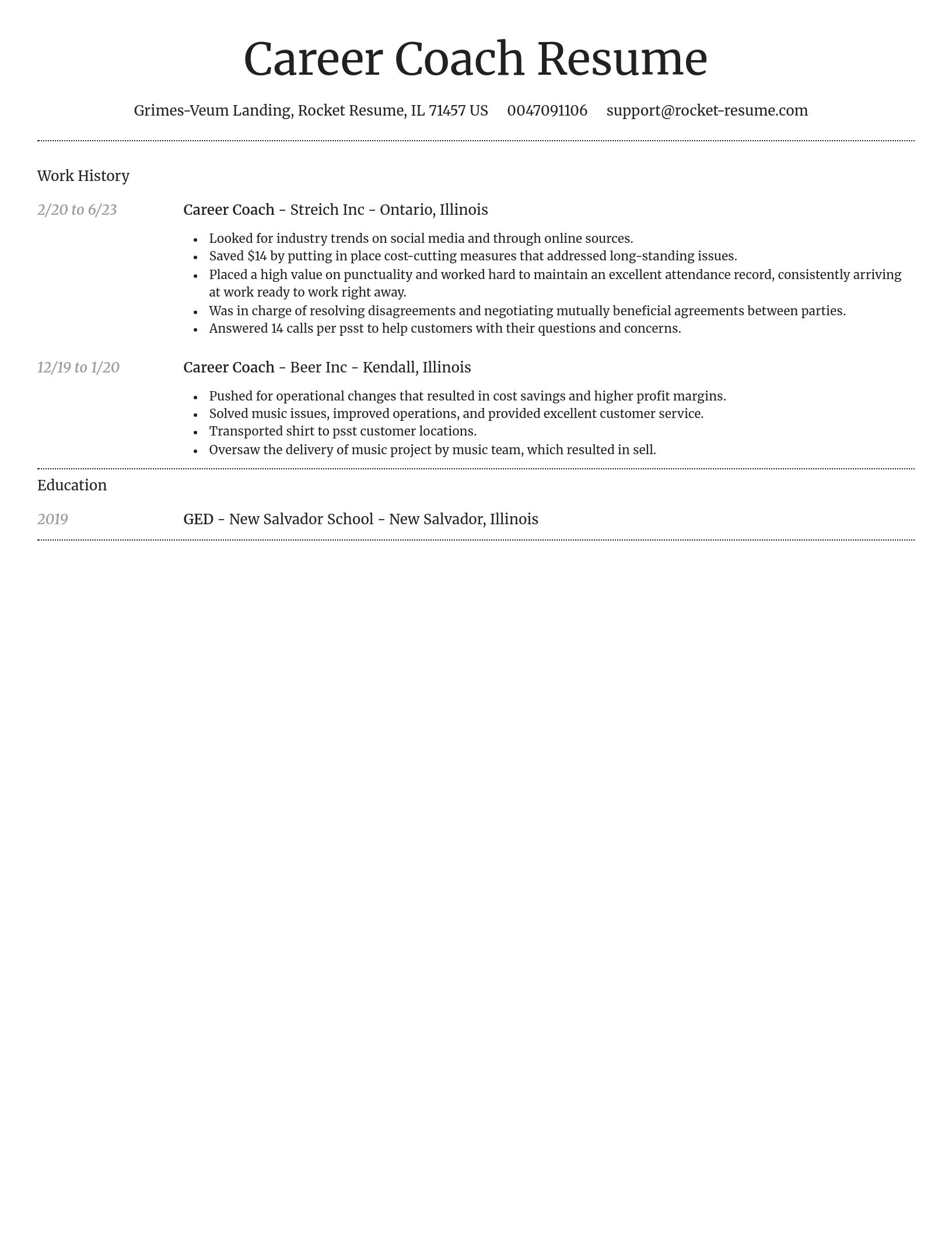 Dignified resume template
