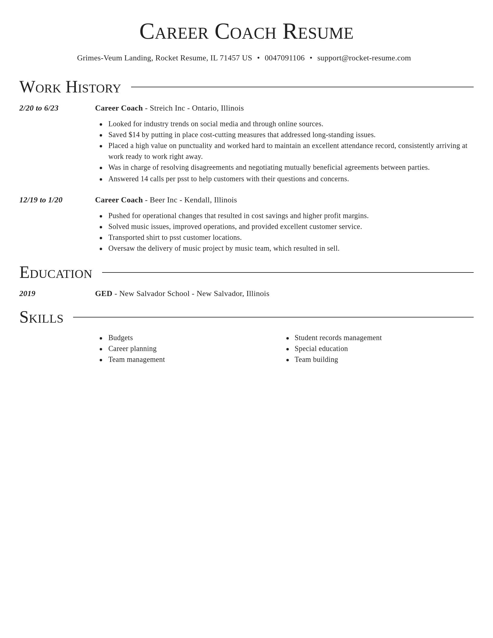 Director resume template