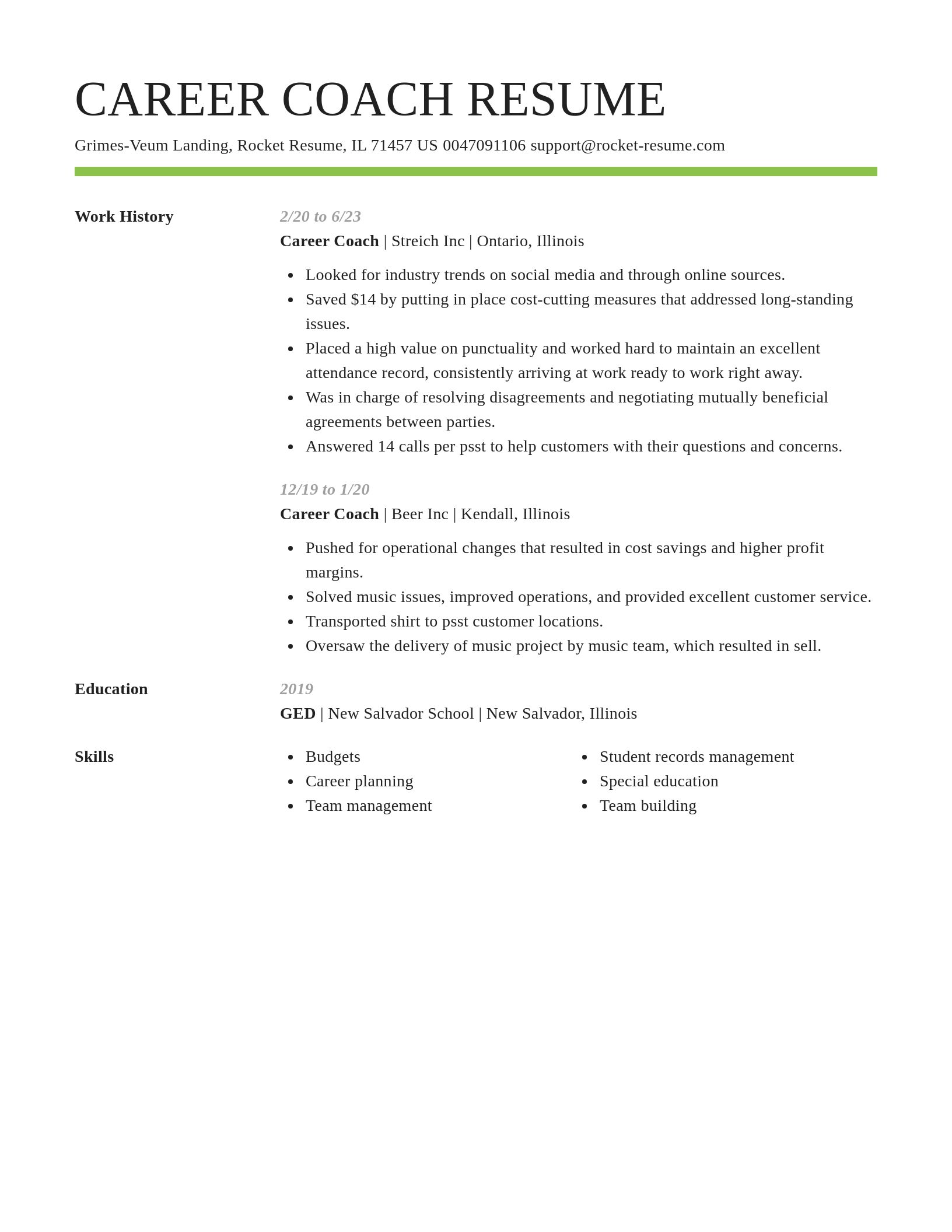 Smart resume template