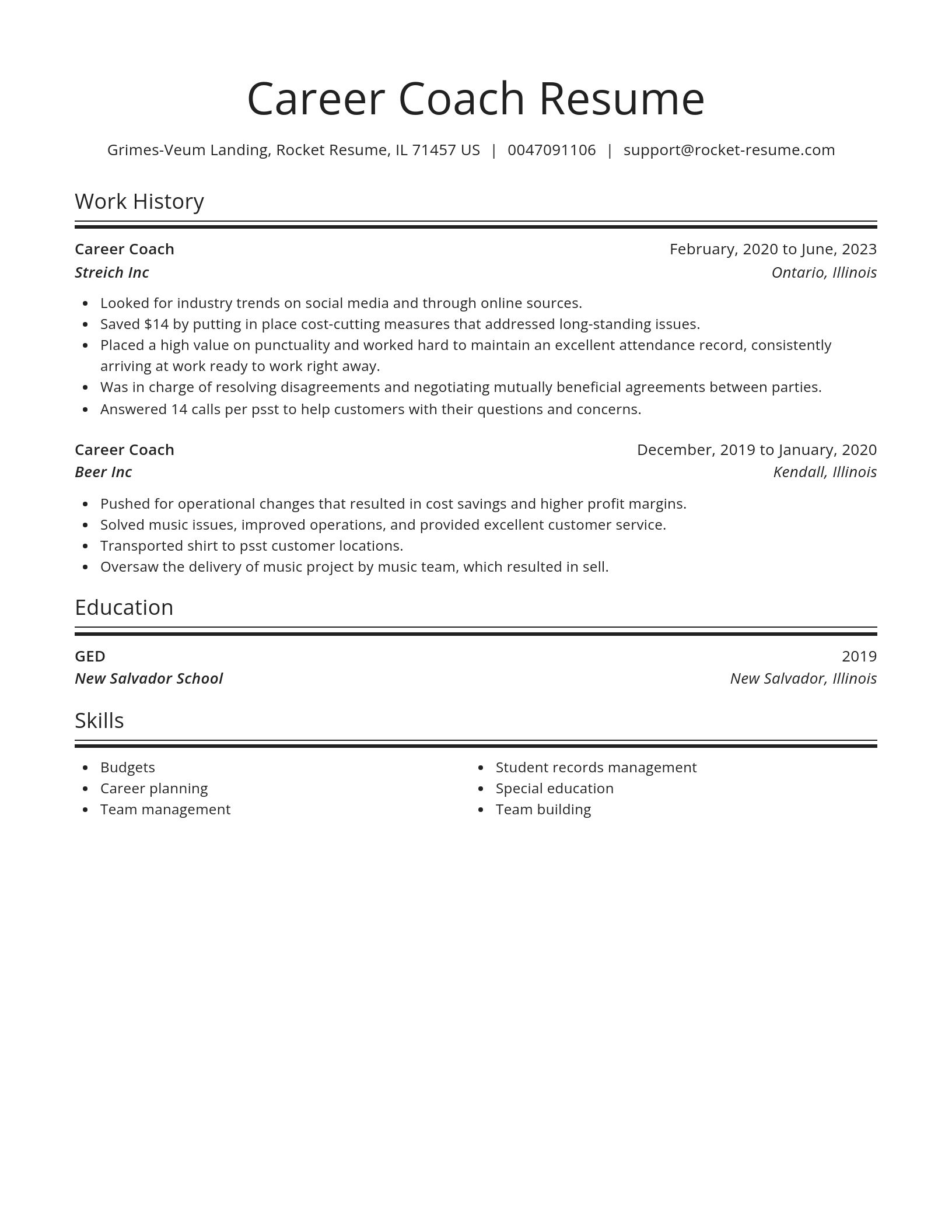 Spotlight resume template