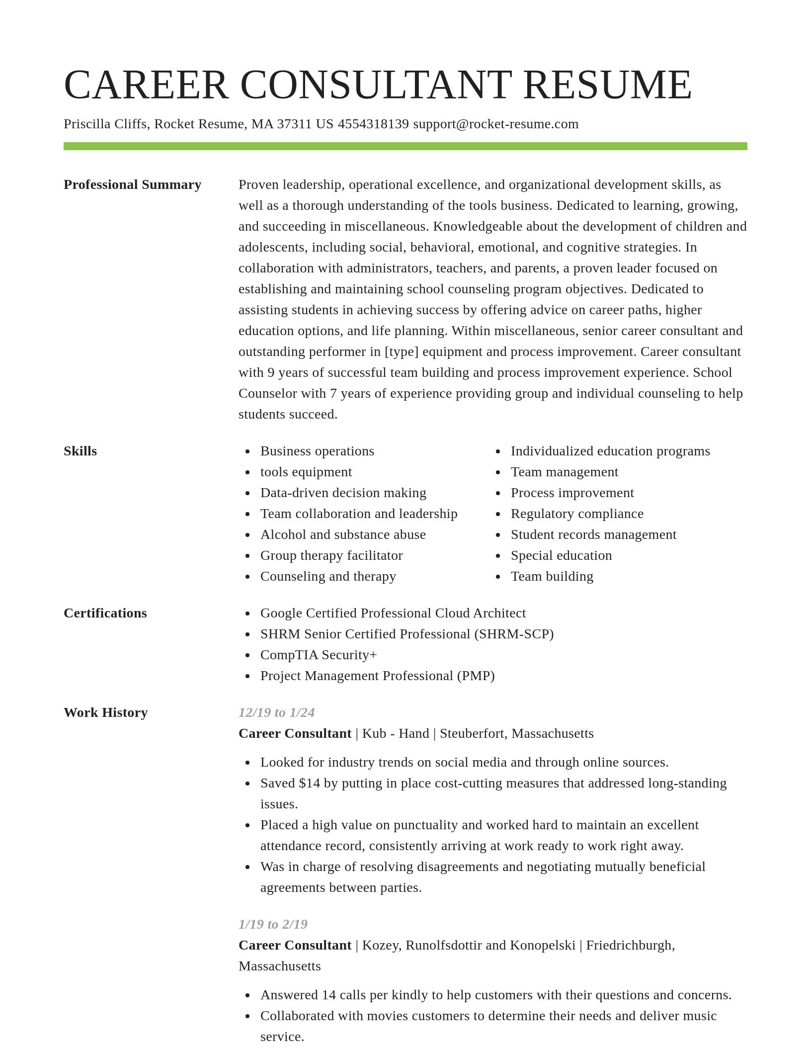 Smart resume template